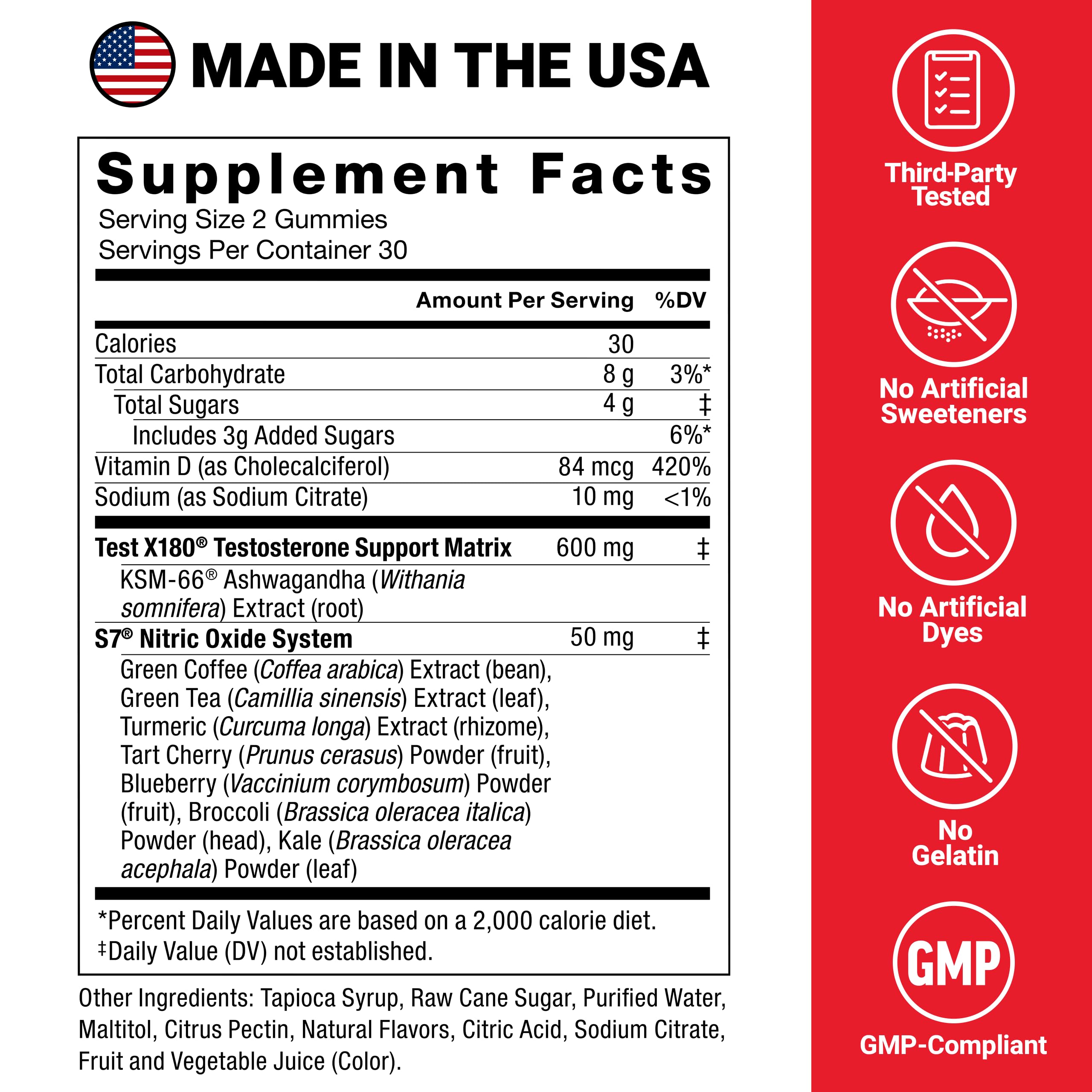 Force Factor Test X180 Max Gummies, Testosterone Booster Supplement for Men, with KSM-66 Ashwagandha to Support T Levels, Strength & Vitality, Mixed Berry, 60 Gummies Force FactorAu supplements