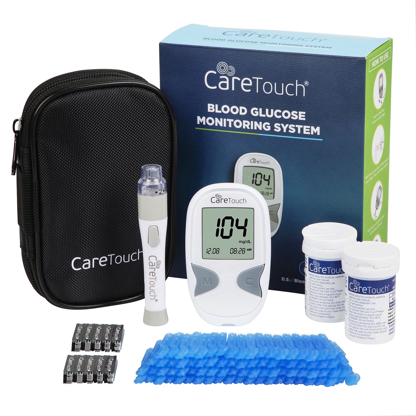 Care Touch Blood Glucose Meter Kit - Diabetes Testing Kit with Glucometer Care TouchUS supplements