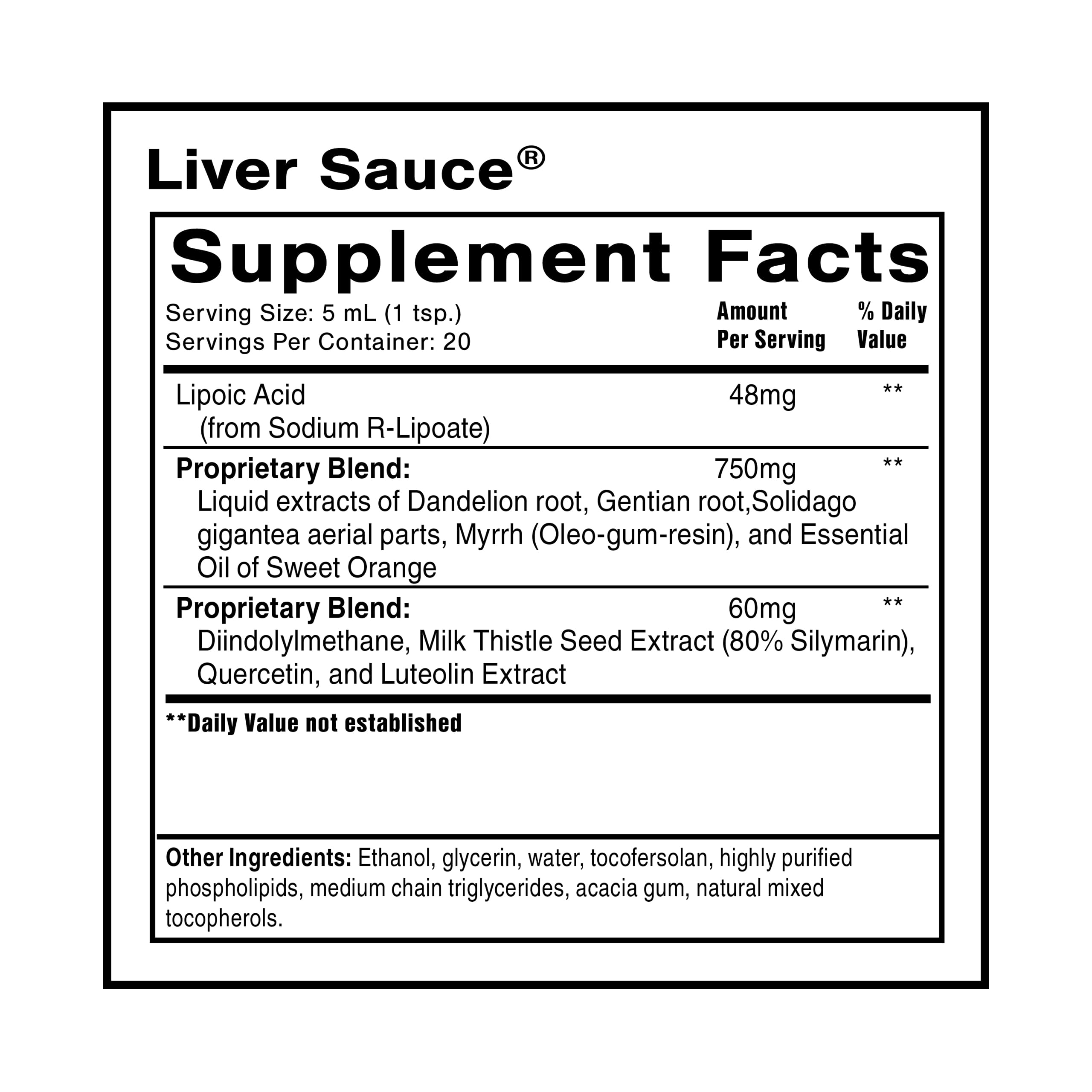 Quicksilver Scientific Liver Sauce - Liposomal Liver Detox with DIM, Quercetin, Lipoic Acid, Milk Thistle and Dandelion Root Supplement - Supports Bile & Toxin Momentum (100 ml / 3.38 oz) Quicksilver ScientificUS supplements