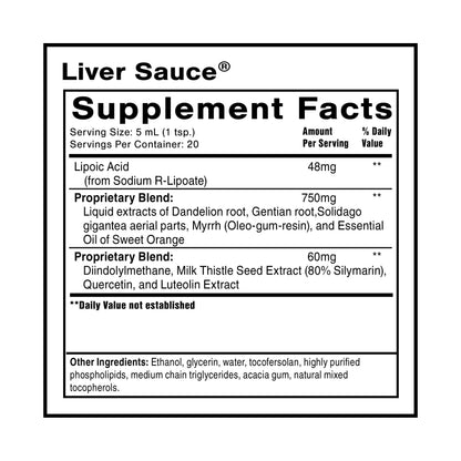 Quicksilver Scientific Liver Sauce - Liposomal Liver Detox with DIM, Quercetin, Lipoic Acid, Milk Thistle and Dandelion Root Supplement - Supports Bile & Toxin Momentum (100 ml / 3.38 oz) Quicksilver ScientificUS supplements