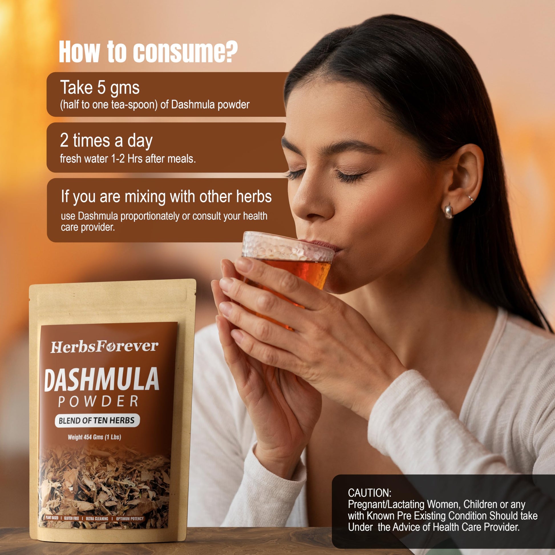 Herbsforever Dashmula Cut and Sifted (Coarse/Kawth) Herbs for Tea - Joint Comfort, Vata Calming, Female Postpartum Cycle & Wellness, Ten Authentic Ayurvedic Roots, Non GMO, Vegan 454g,1 lbs,Dashmool HerbsforeverAu supplements