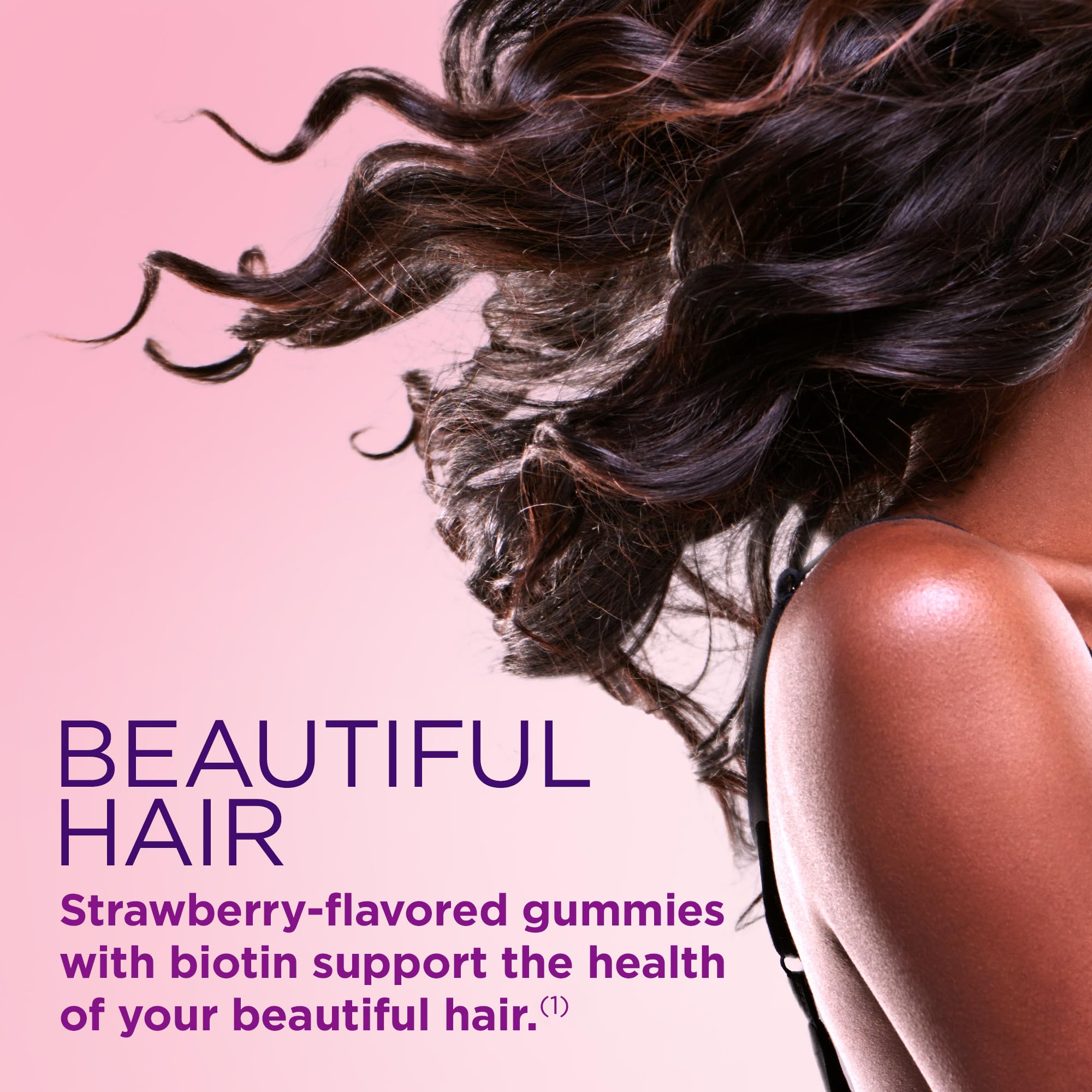 Nature's Bounty Optimal Solutions Hair, Skin and Nails Gummies with Biotin, 2500 mcg, Strawberry Flavored, 200 Count, 100 Total Servings Nature's BountyAu supplements