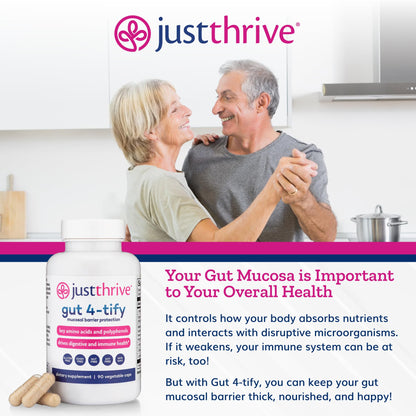 Just Thrive Gut 4-tify - Gut Health Supplements for Women and Men - Anti Bloat, 90 Vegetable Capsules Just ThriveUS supplements