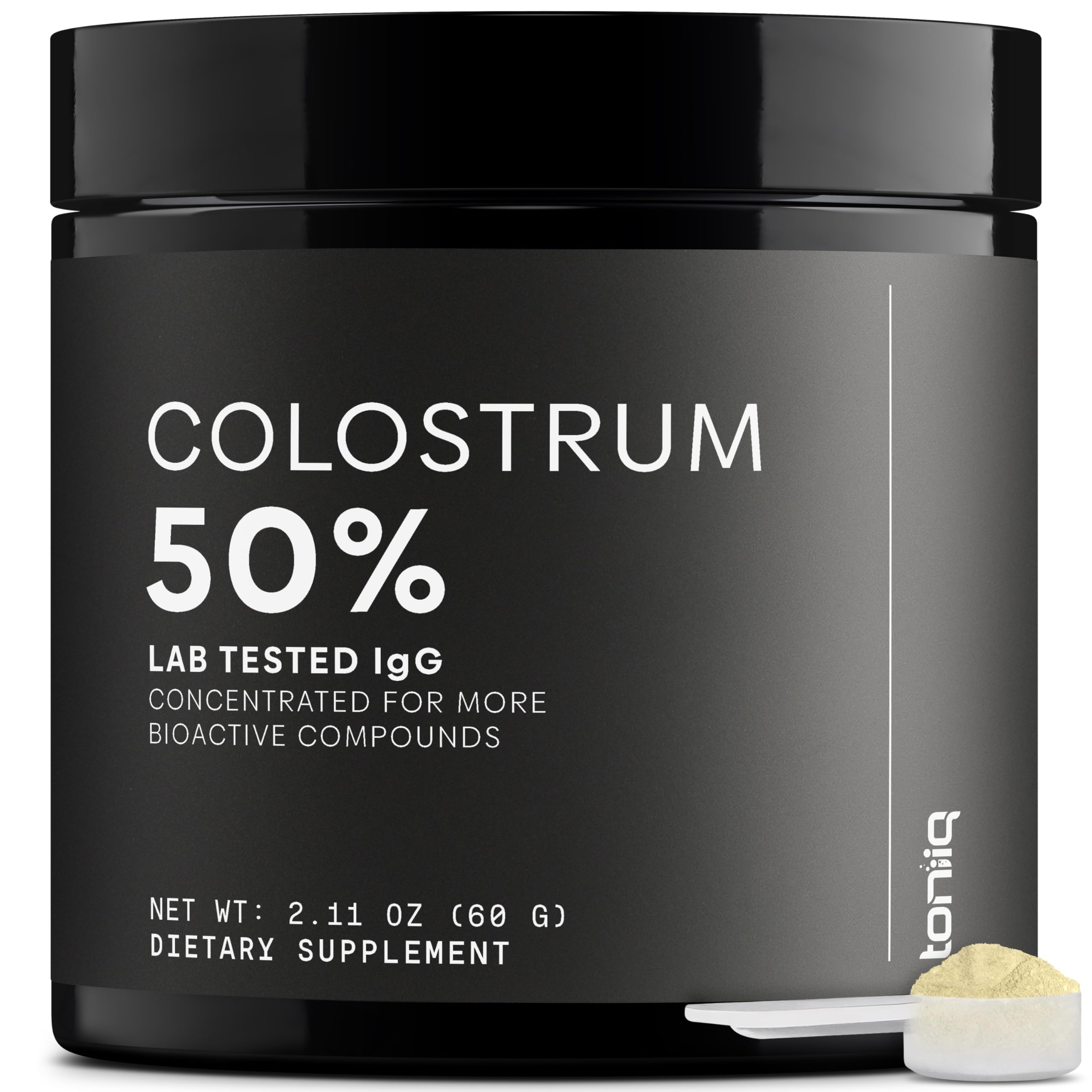 Ultra High Strength Bovine Colostrum Powder - 50% IgG - 2,000mg per Serving - Third Party Tested for Potency - Supports Immune, Gut, and Skin Health - 30 Servings -Premium Bovine Colostrum Supplement ToniiqAu supplements