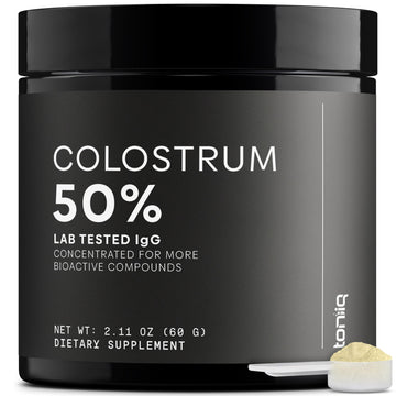 Ultra High Strength Bovine Colostrum Powder - 50% IgG - 2,000mg per Serving - Third Party Tested for Potency - Supports Immune, Gut, and Skin Health - 30 Servings -Premium Bovine Colostrum Supplement ToniiqAu supplements
