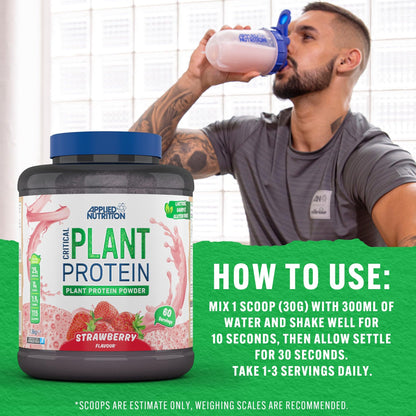 Applied Nutrition Plant Protein Powder – Critical Plant Vegan Protein Shake with SOYA Applied NutritionUS supplements