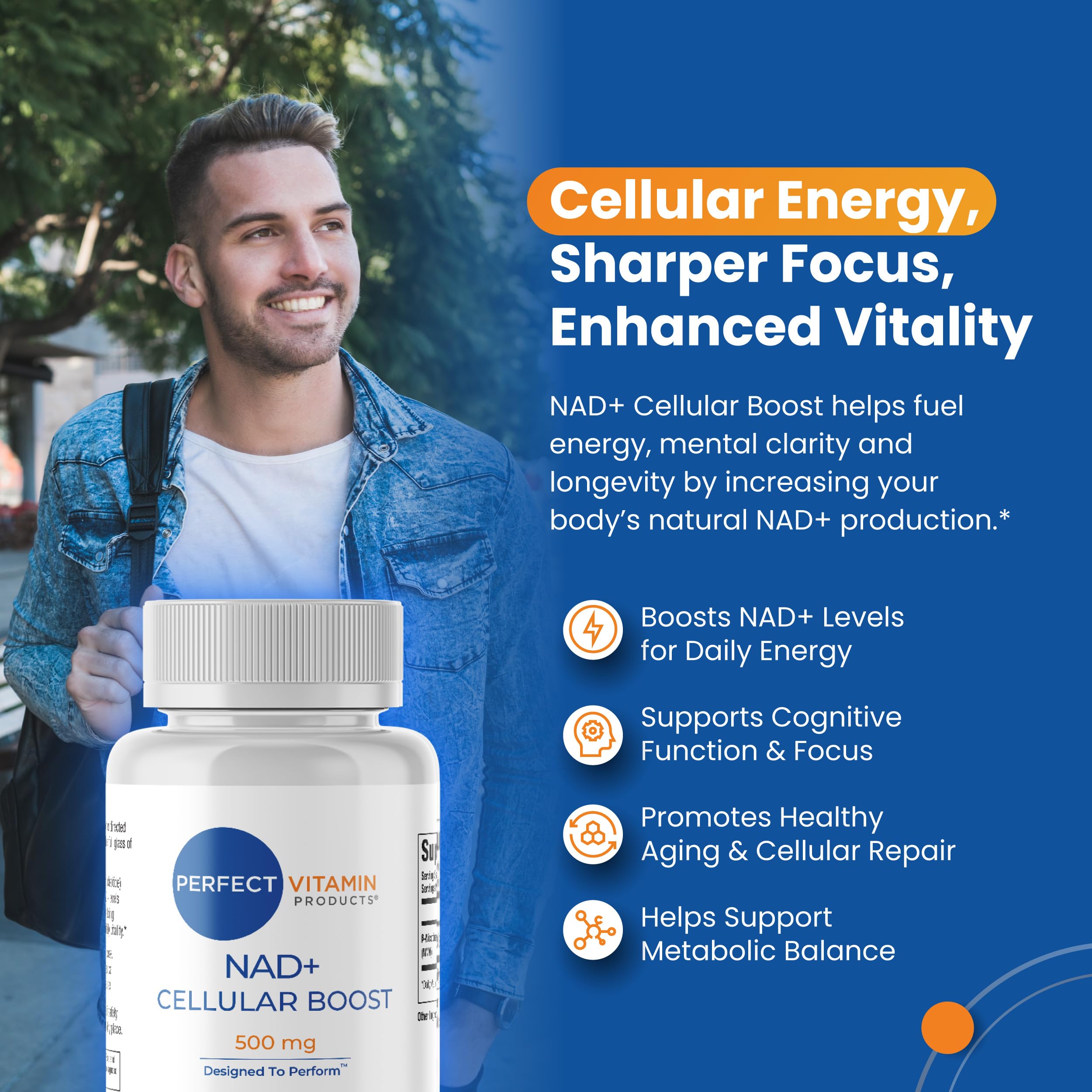 Perfect Vitamin Products NAD+ Cellular Boost – 500mg NMN Supplement for NAD+ Support, Cellular Energy, Brain Clarity & Anti-Aging – Longevity & Recovery Support – 90 Vegan Capsules (30 Servings) Perfect Vitamin ProductsAu supplements