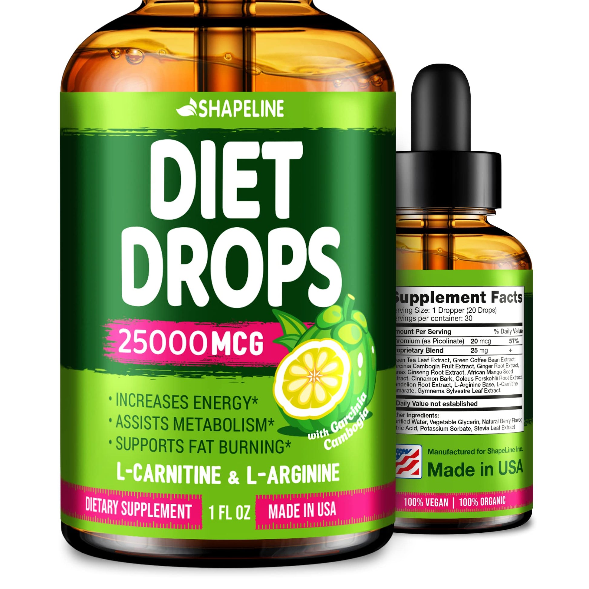 SHAPELINE Weight Loss Drops - Diet Drops 1 Fl Oz & 2 Fl Oz - Made in The USA - Appetite SHAPELINEUS supplements