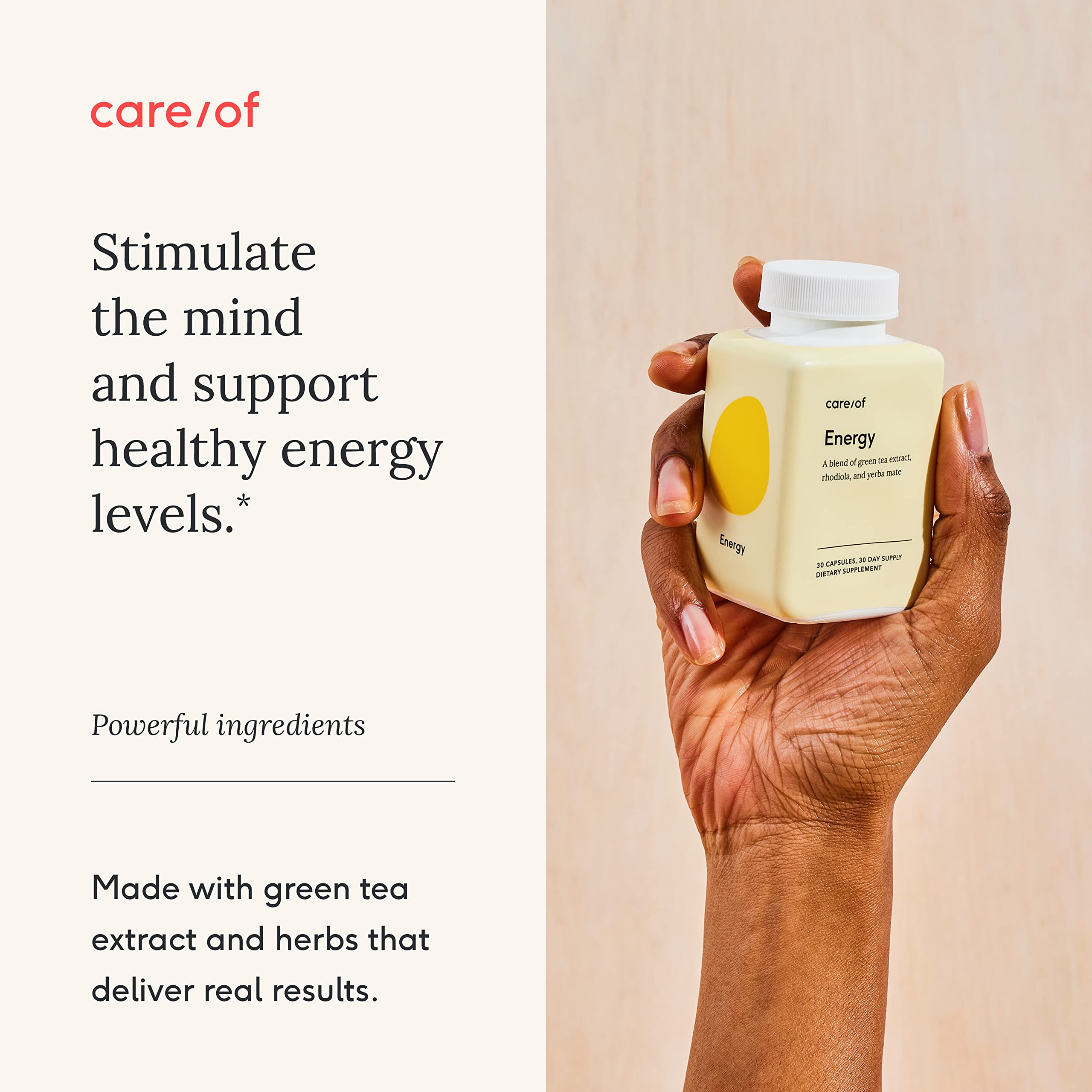 Care/of Natural Energy Supplements for Fatigue Vitamins for Energy and Tiredness for Women & Men, Energy Vitamins for Women for Healthy Energy, Energy Supplements for Women – 30 Energy Pills Care/ofAu supplements