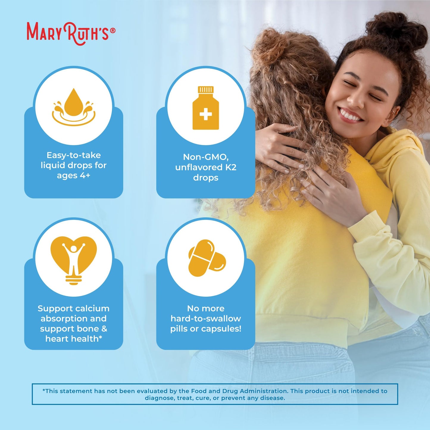 MaryRuth’s USDA Organic Vitamin K2 MK7 Liquid Drops for Adults & Kids | Sourced from Natto | Menaquinone- 7 | Vegan K2 Vitamin for Bone Health & Calcium Absorption | 1oz | Up to 90 Servings MARYRUTH'SUS supplements