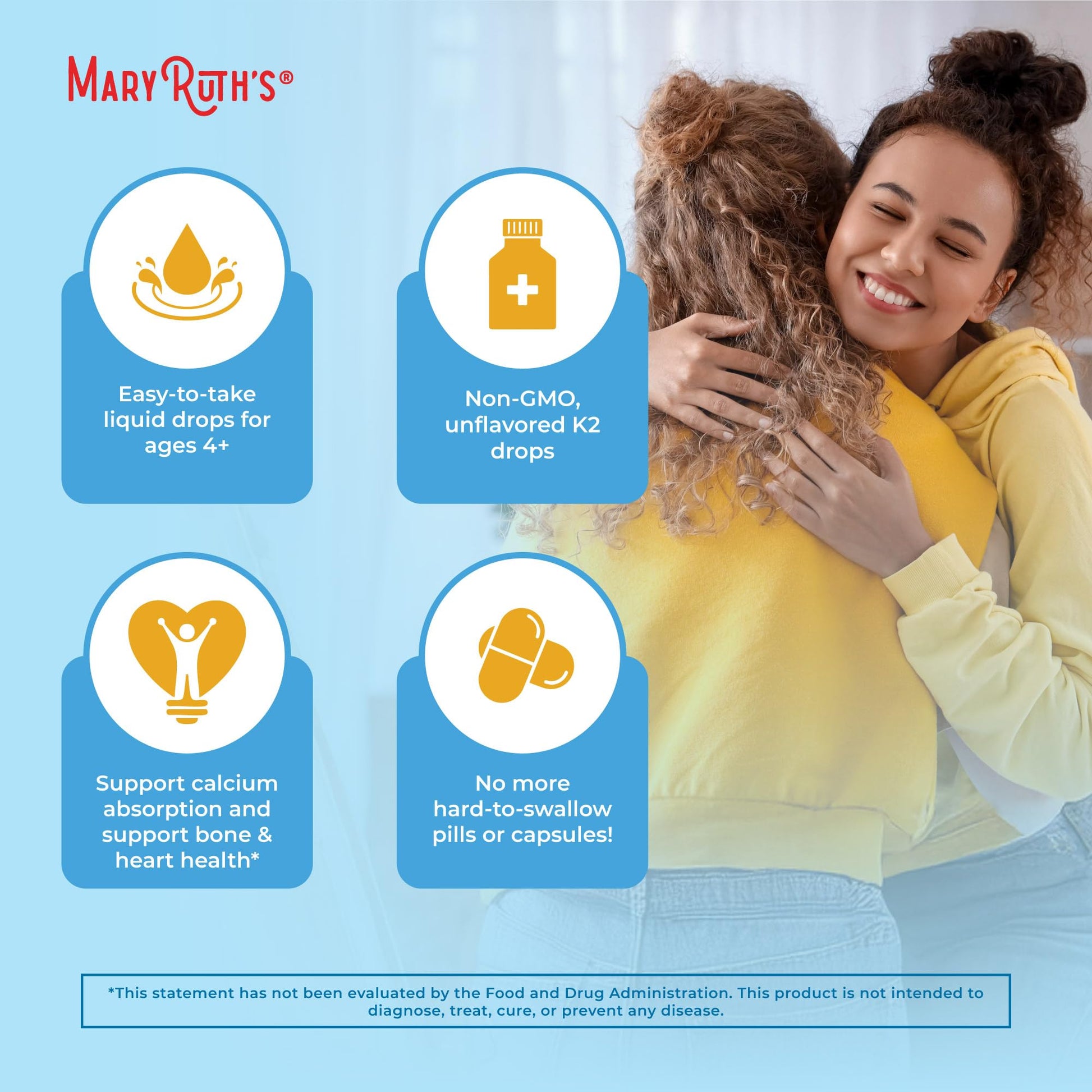MaryRuth’s USDA Organic Vitamin K2 MK7 Liquid Drops for Adults & Kids | Sourced from Natto | Menaquinone- 7 | Vegan K2 Vitamin for Bone Health & Calcium Absorption | 1oz | Up to 90 Servings MARYRUTH'SUS supplements