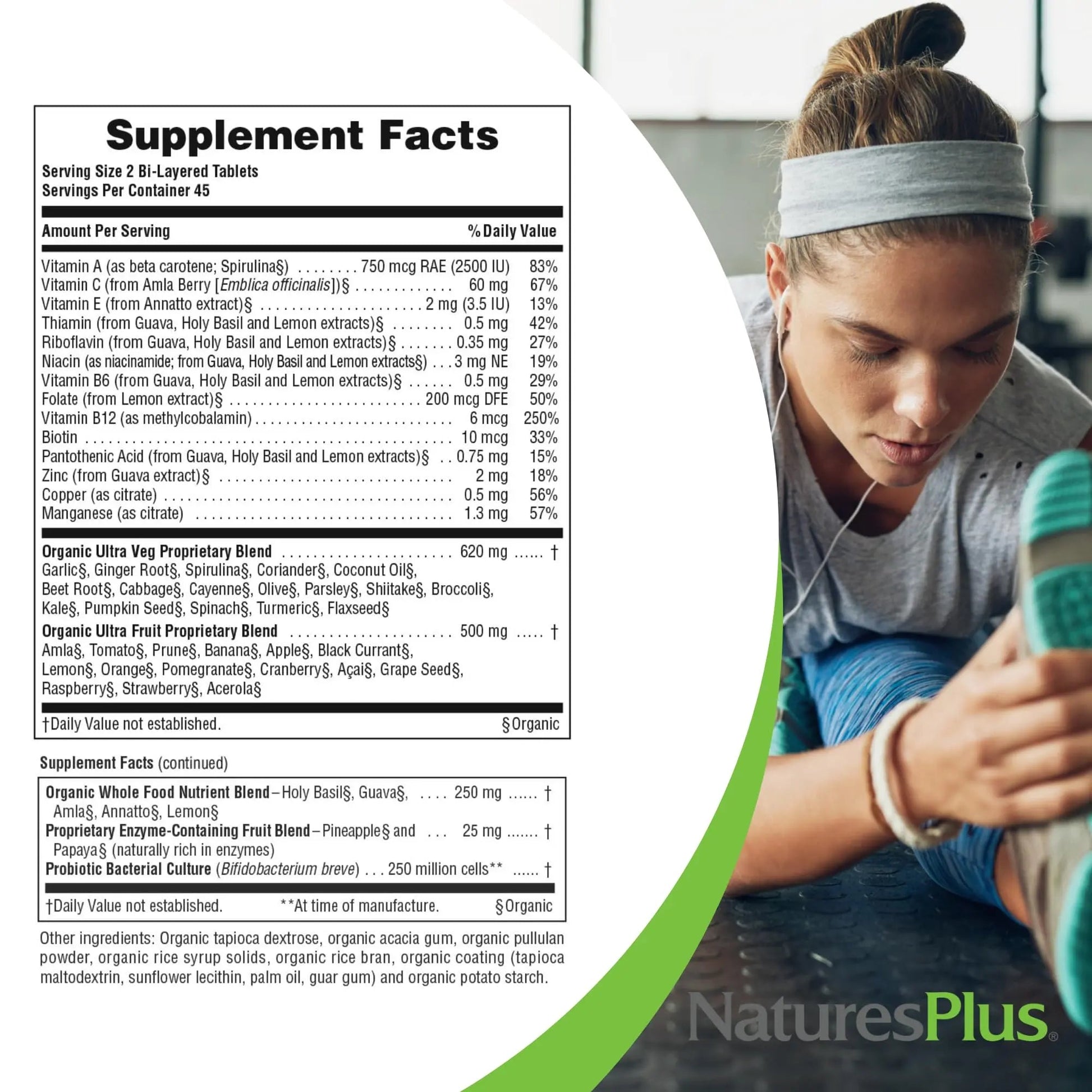 NaturesPlus Ultra Juice Multivitamin - 90 Bi-Layered Tablets - Whole Food Supplement with Fruits, Vegetables & Probiotics NaturesPlusAu supplements