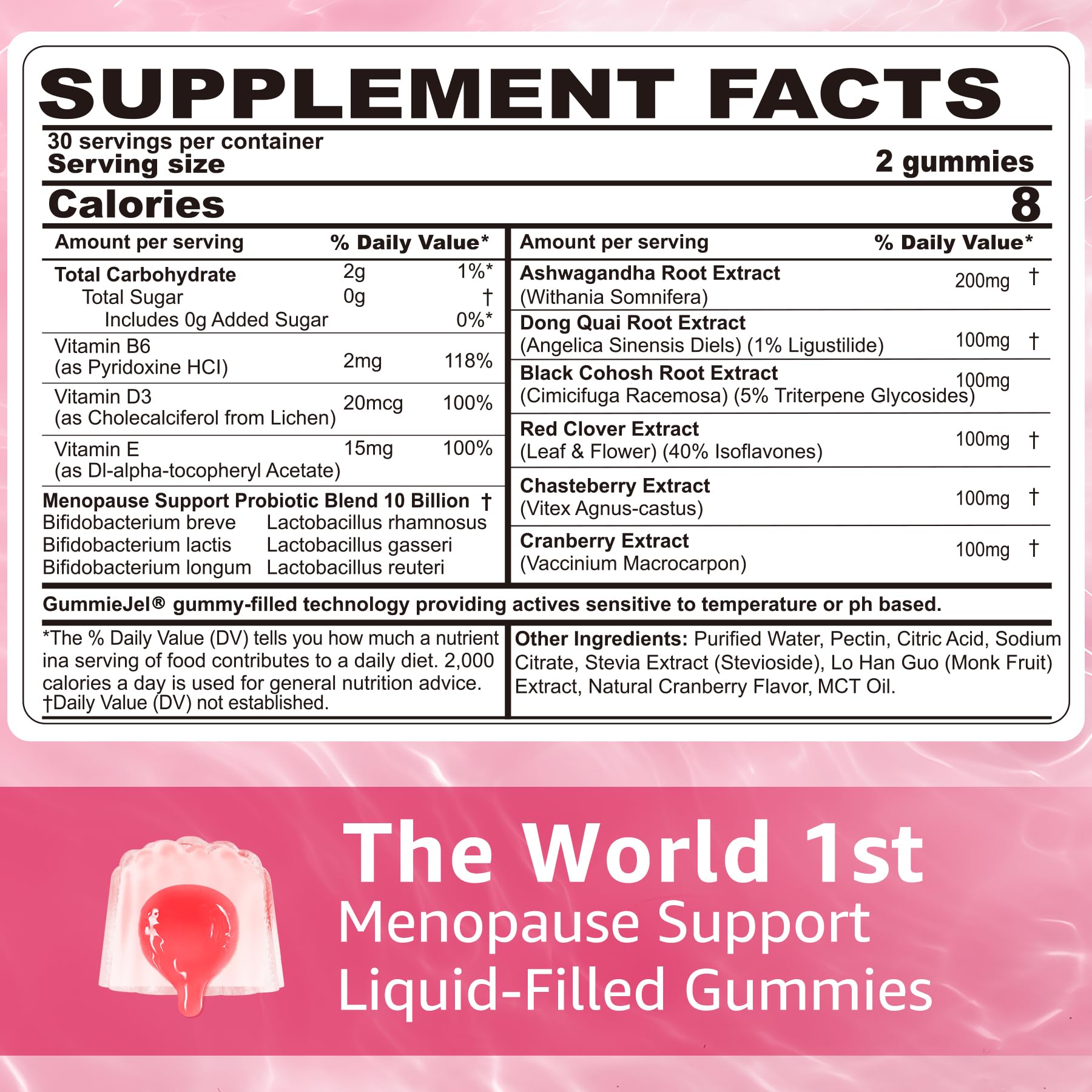 Sugar Free Menopause Supplement Gummies for Women, Menopause Probiotics (10 Billion CFU) Filled Gummy with Ashwagandha, Dong Quai & Black Cohosh for Hot Flashes, Night Sweats, Mood Swings, Gut Health NEVISSAu supplements