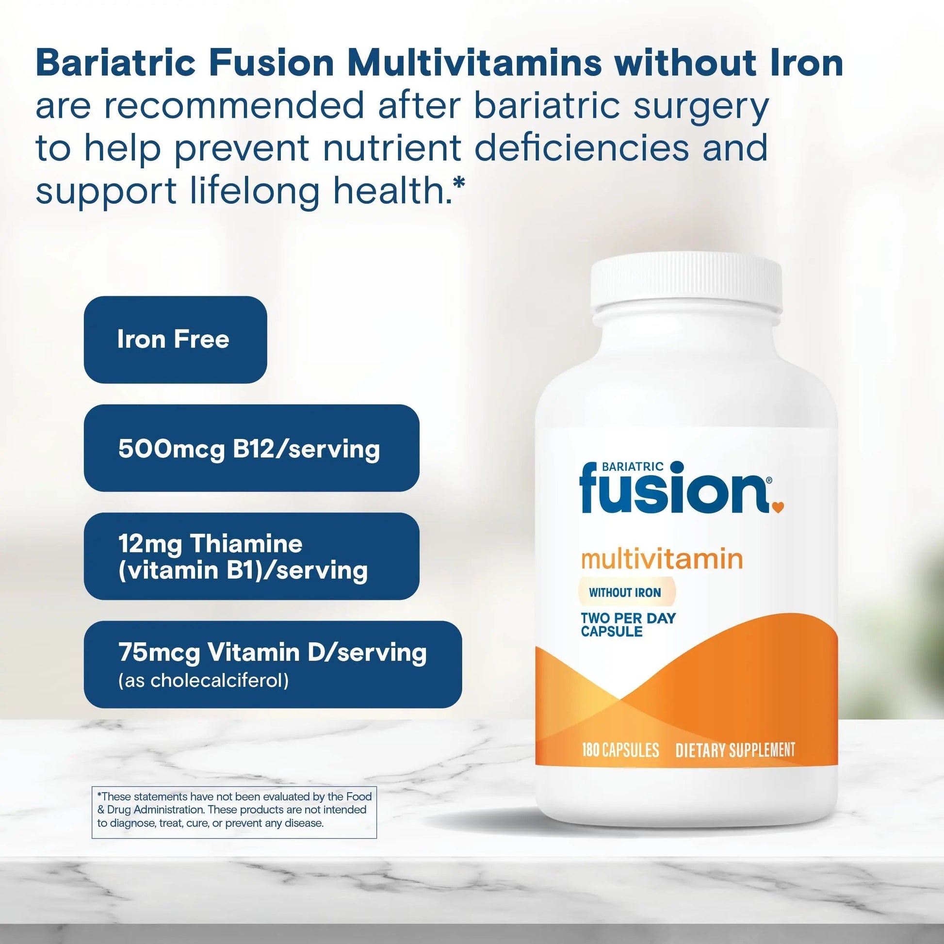 Bariatric Fusion Bariatric Multivitamin Without Iron | Post Bariatric Surgery Patients | Iron Free Bariatric Vitamin Bariatric FusionAu supplements