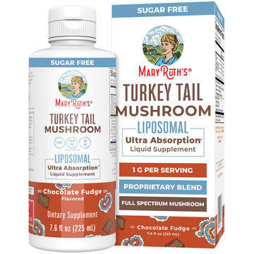 MaryRuth Organics Turkey Tail Mushroom Supplement | Ultra Absorption Liposomal | Full Spectrum | 200mg Beta-Glucans Per Serving | Vegan | 7.6 oz | 15 Servings MARYRUTH'SUS supplements