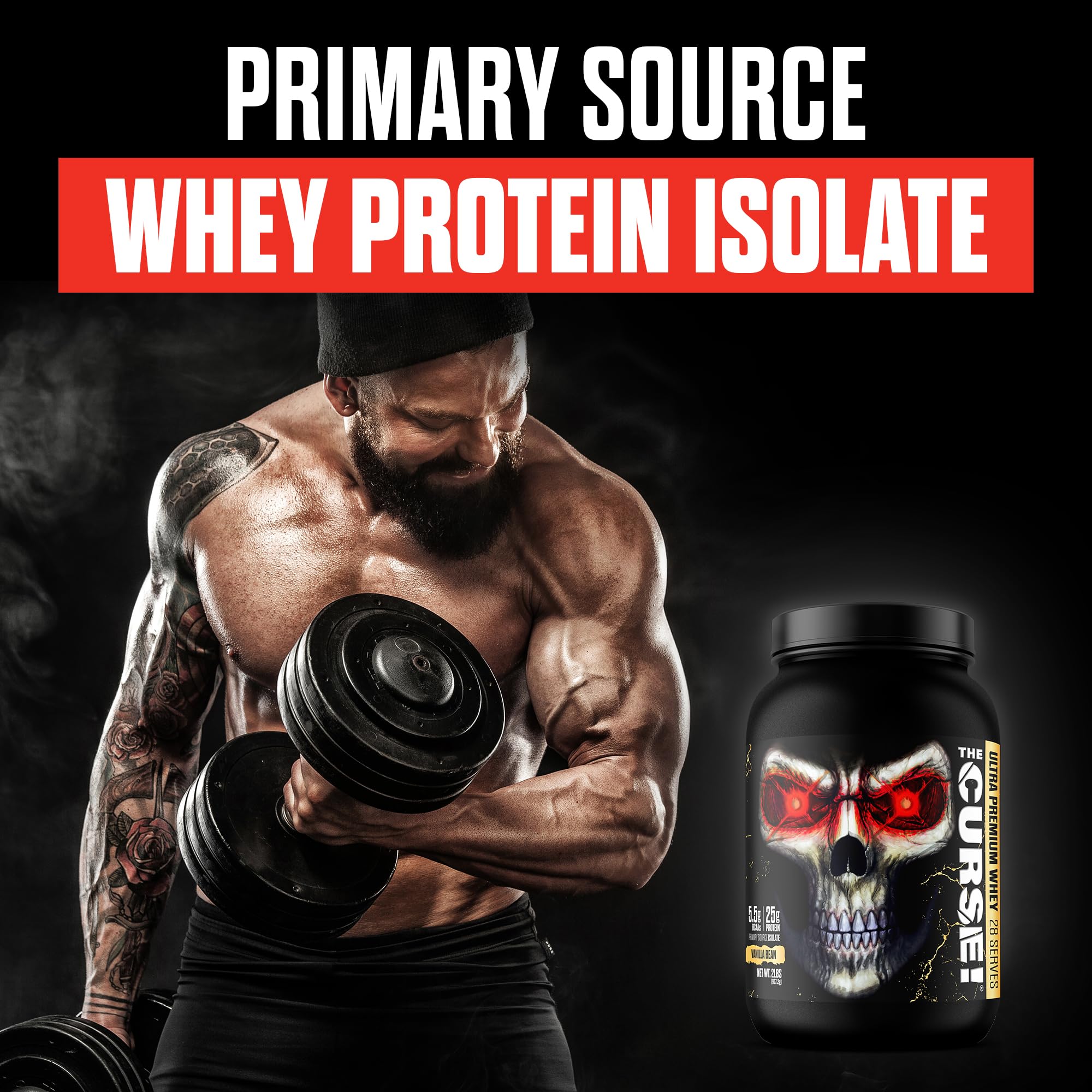 JNX SPORTS The Curse! Ultra Premium Whey Protein Powder Vanilla Bean 2lb | 25g Protein JNX SPORTSUS supplements