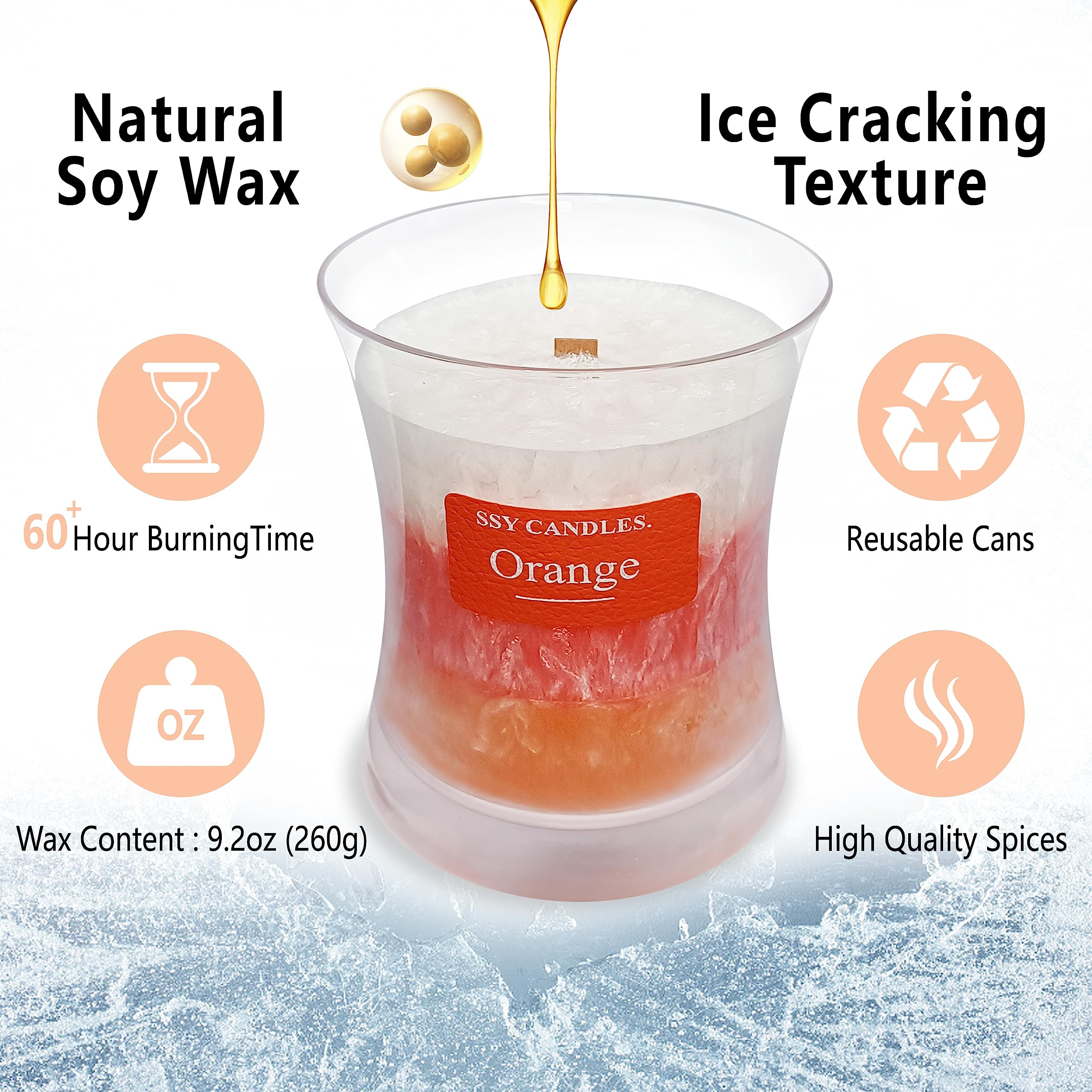 Citrus Jar Aromatherapy Candle Scented Candle Handmade Soy Candles Wood Candles Wick Fragrance SEUCRWAXAu supplements