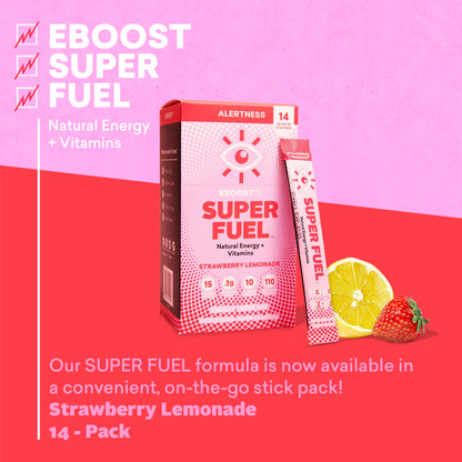 EBOOST Energy Drink Powder, Super Fuel - Strawberry Lemonade, 14 Packets - Pre-Workout EBOOSTUS supplements