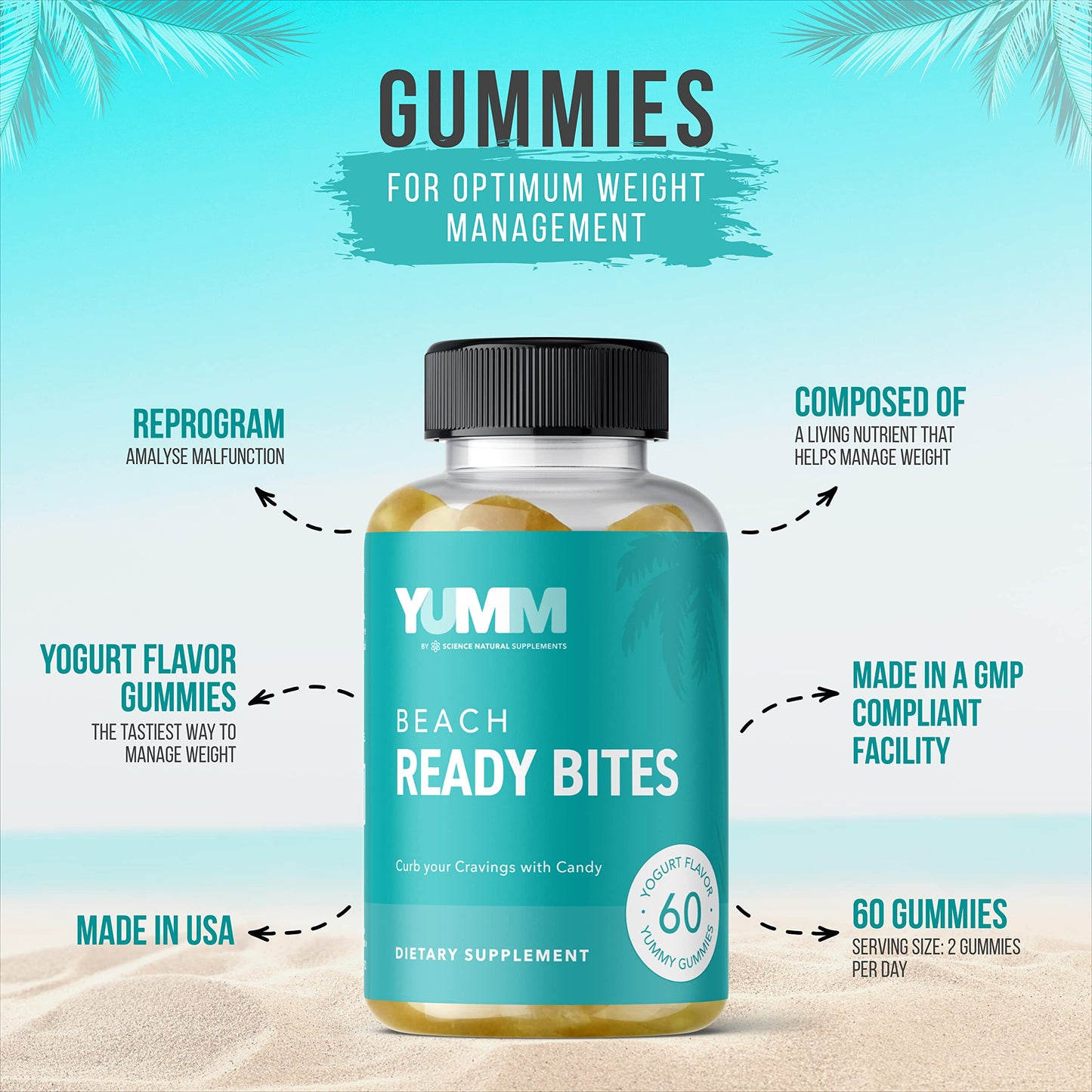 Science Natural Supplements Yumm Beach Ready Bites Formulated to Support Weight Science Natural SupplementsUS supplements