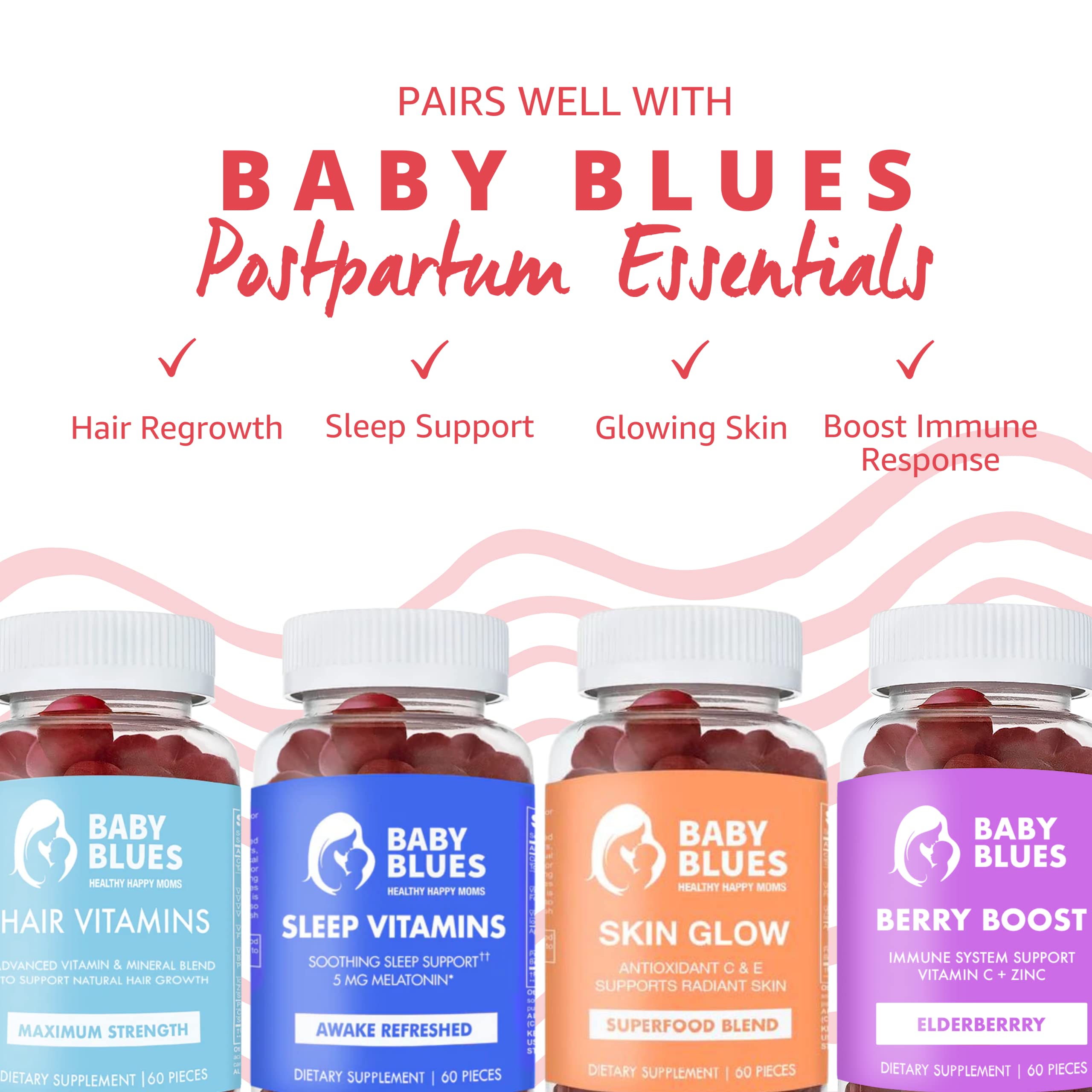 Baby Blues Apple Cider Vinegar Gummies - Vegan, Non-GMO & Gluten-Free, Postpartum Dietary Supplement Baby BluesAu supplements