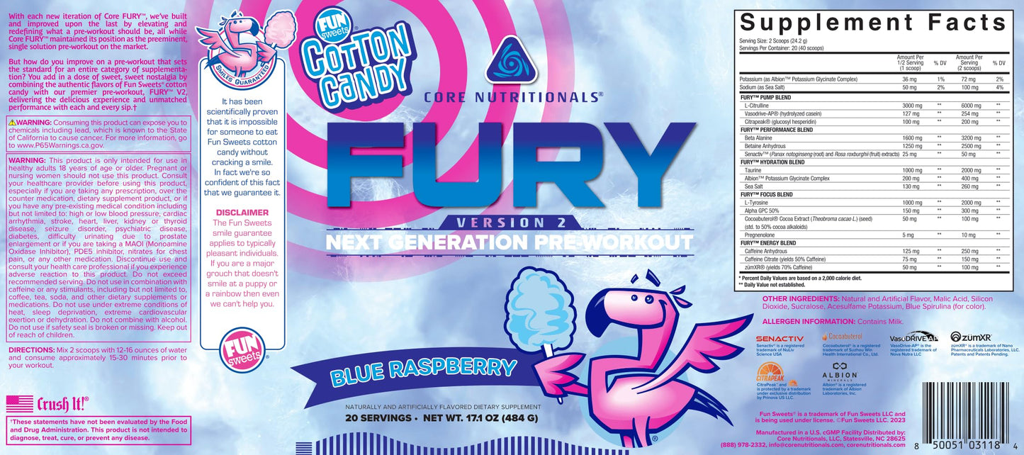 Core Nutritionals Fury V2: Pre-Workout Powder to Maximize Performance in The Gym Core NutritionalsUS supplements