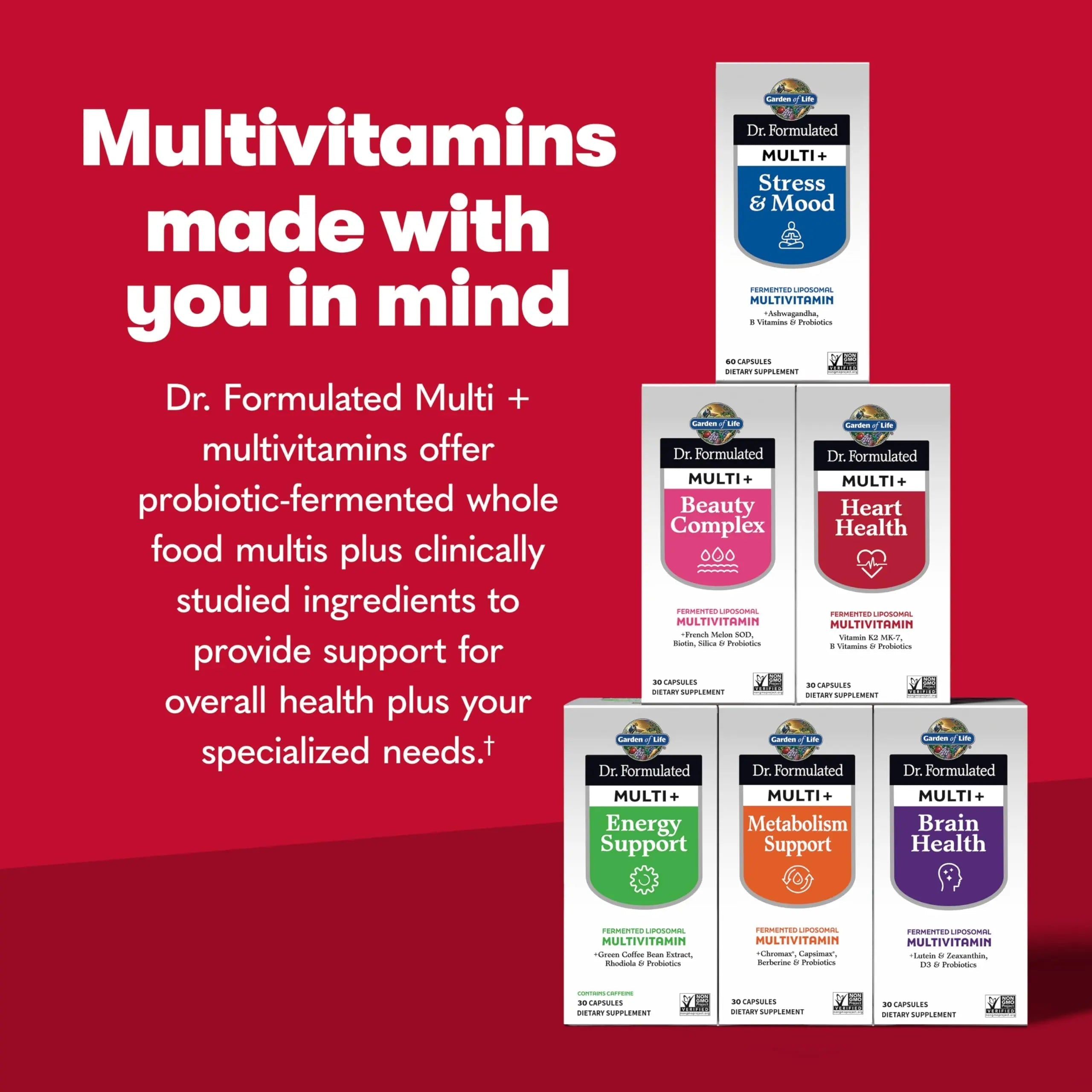 Garden of Life Dr. Formulated Multi+ Heart Health - Fermented Liposomal Multivitamin + Vitamin K2 MK-7, B Vitamins & Probiotics Garden of LifeAu supplements