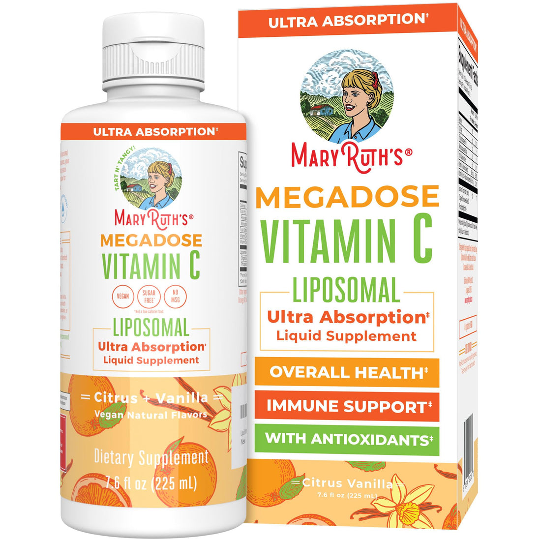 MaryRuth's Megadose Liquid Vitamin C Liposomal | 500 mg Per Serving | Ultra Absorption | Immunity | Antioxidant Support | Collagen Formation | Vegan | Gluten Free | Sugar Free | 7.6 Oz | 30 Servings MARYRUTH'SUS supplements