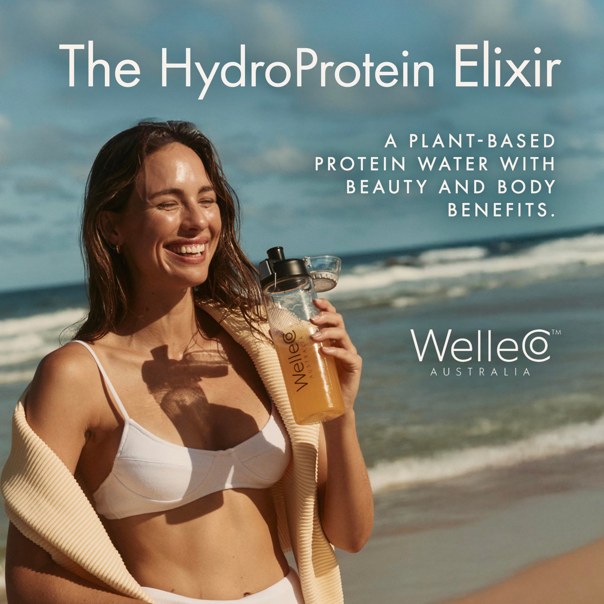 WelleCo HydroProtein Elixir, Potassium Electrolyte Powder with 15g Vegan Protein for Energy, Healthy Hair, Skin & Nails, Easy to Digest Powdered Electrolytes, Passionfruit, 9.5oz Jar WelleCoAu supplements