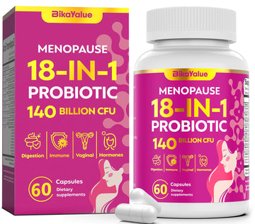 Menopause Supplements for Women, 140 Billion CFU Probiotics, 18-in-1 Menopause Relief with Magnesium, Black Cohosh, Inositol, Hormone Harmony for Women, Night Sweats, Mood Swings, Immunity - 60 Caps BIKAYALUEAu supplements