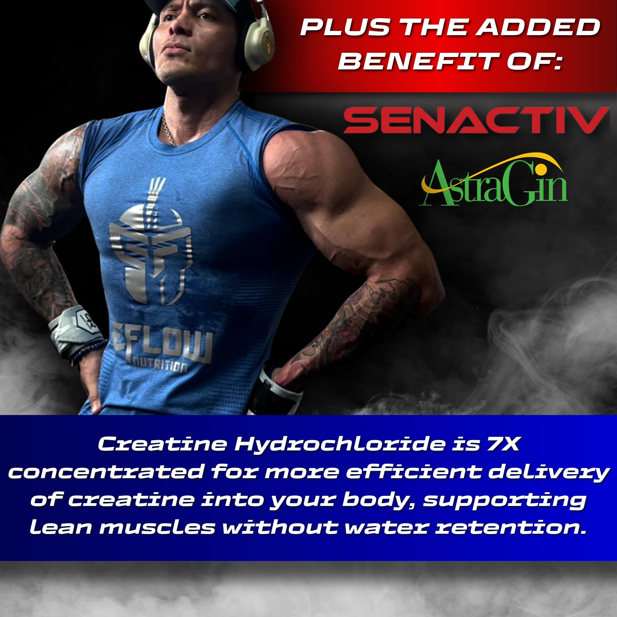 eFlow Creatine Capsules, HCL Creatine Pills - Creatine Supplement for Men & Women, Muscle Builder, Endurance, Strength, with AstraGin and Senactiv (1500mg, 90 Capsules) eFlow NutritionAu supplements
