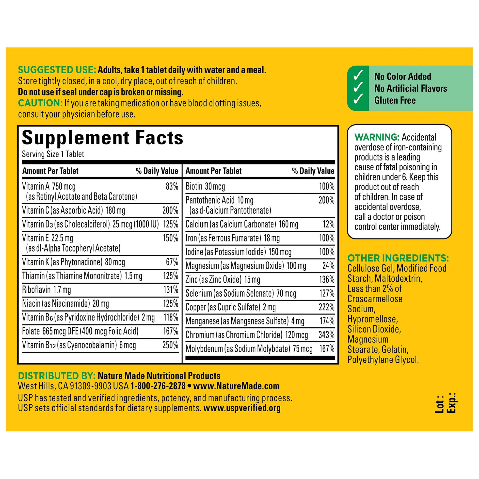 Nature Made Multivitamin Tablets with Vitamin D3 and Iron, 130 Count for Daily Nutritional Support Nature MadeAu supplements