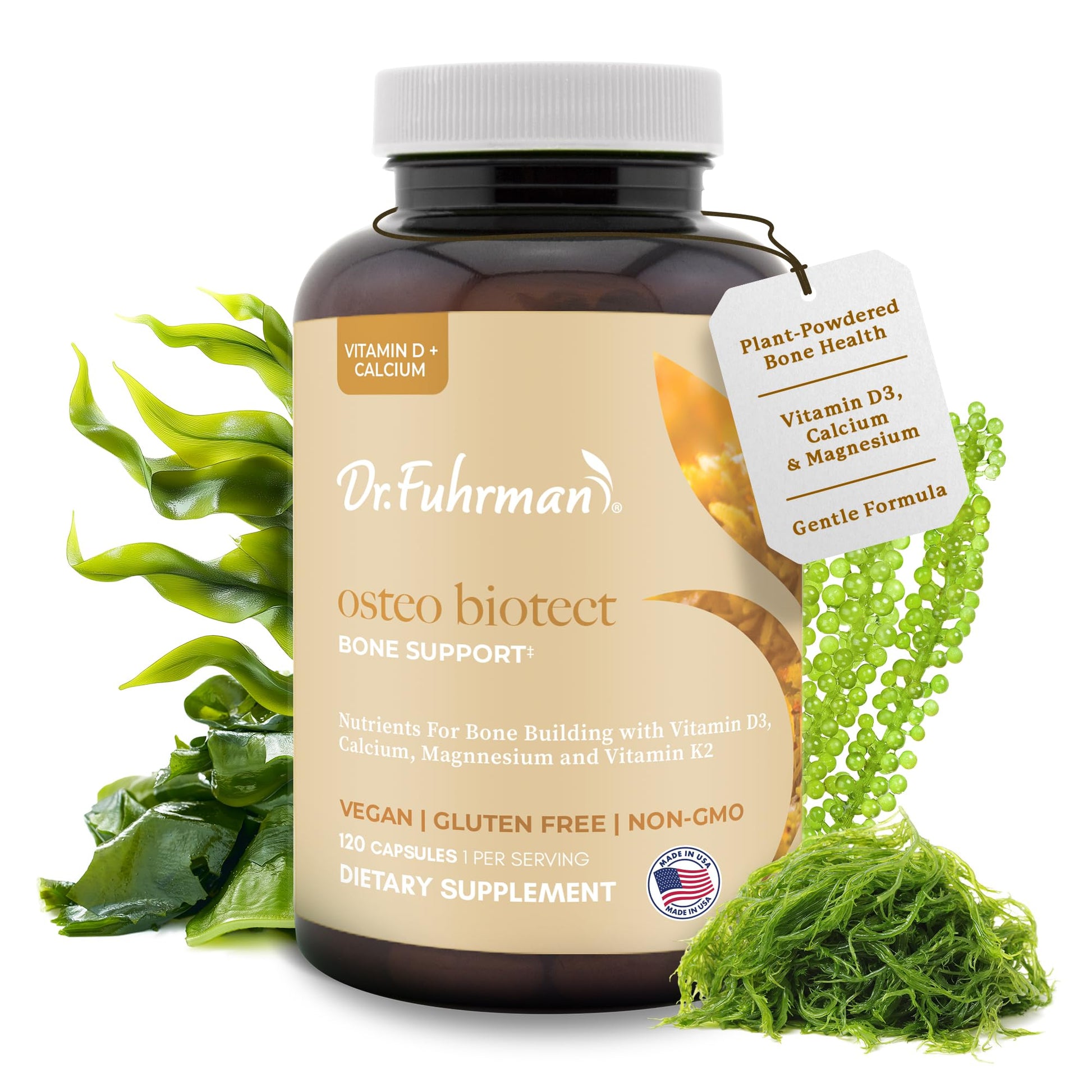 Dr. Fuhrman Osteo Bone Health Supplement | Wholefood Supplement for Women & Men | Vitamin for Bone Density | Organic Vitamin D3, Calcium, Magnesium & K2 | Natural Ingredients | 120 Caps Dr. FuhrmanAu supplements