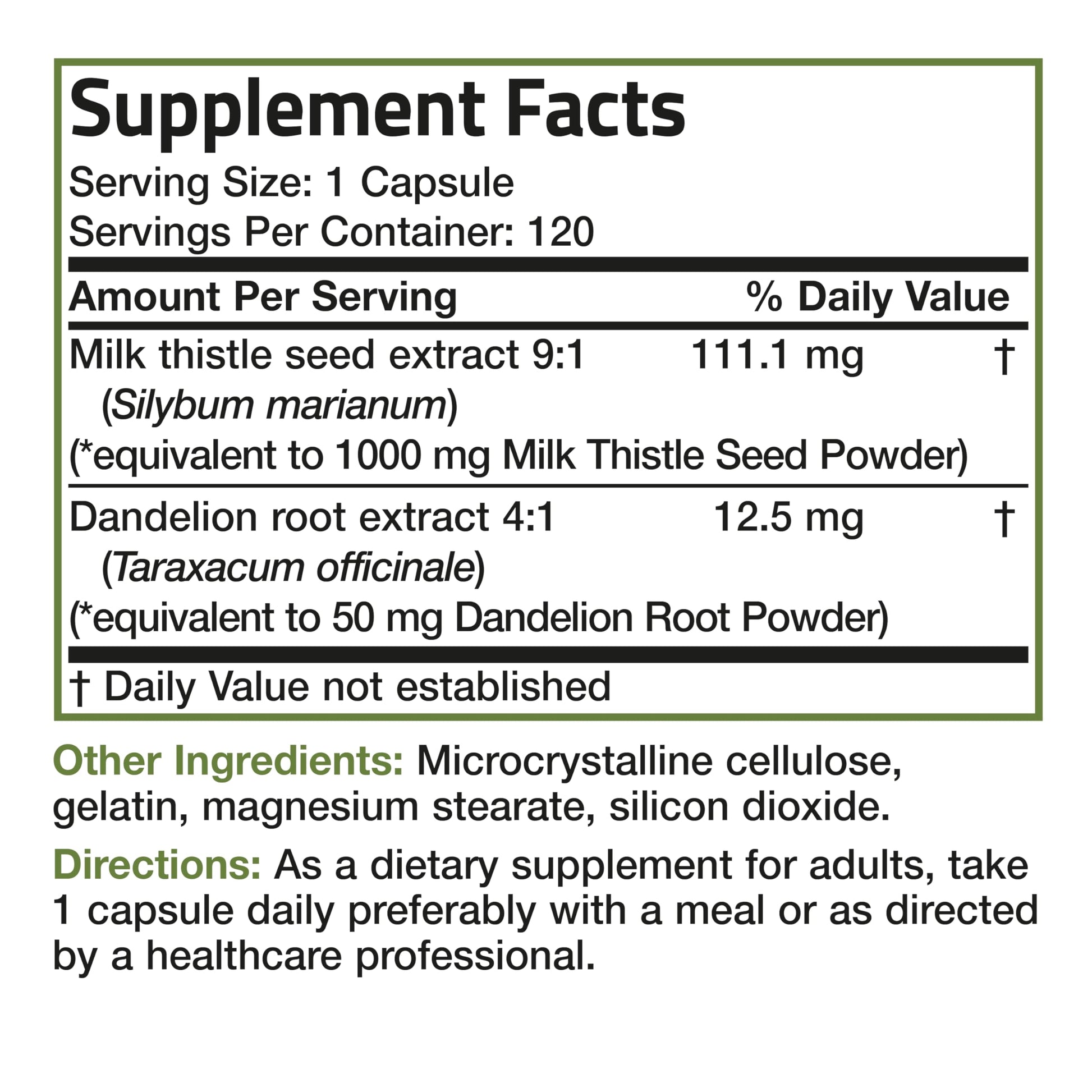 Bronson Milk Thistle Silymarin Marianum & Dandelion Root Liver Health Support BronsonAu supplements