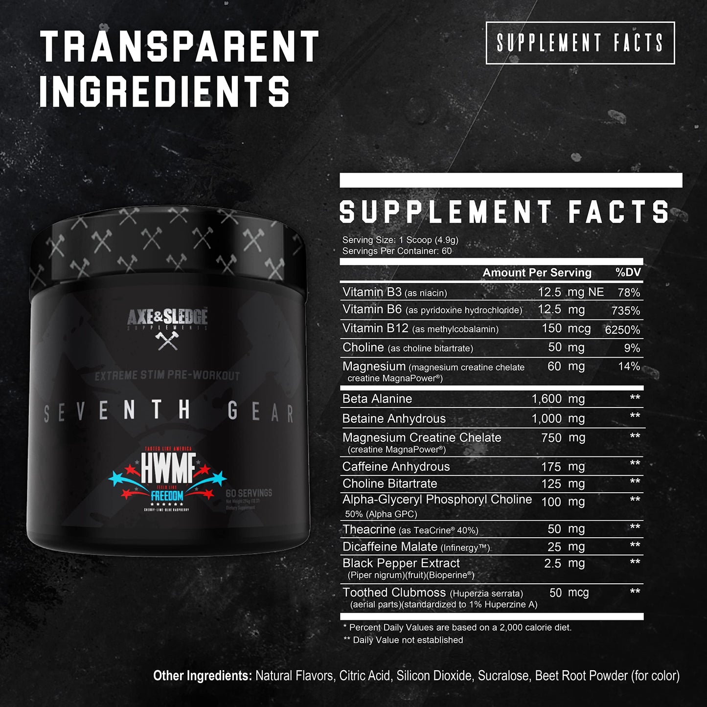 Axe & Sledge Supplements Seventh Gear Extreme Stimulant-Based Pre-Workout Axe & SledgeUS supplements