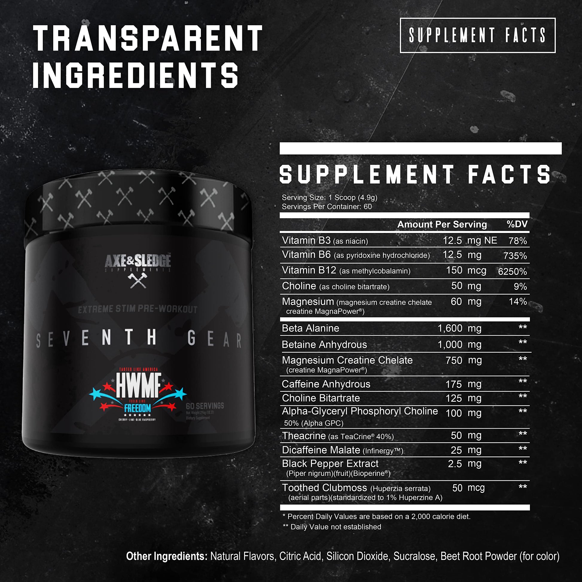 Axe & Sledge Supplements Seventh Gear Extreme Stimulant-Based Pre-Workout Axe & SledgeAu supplements