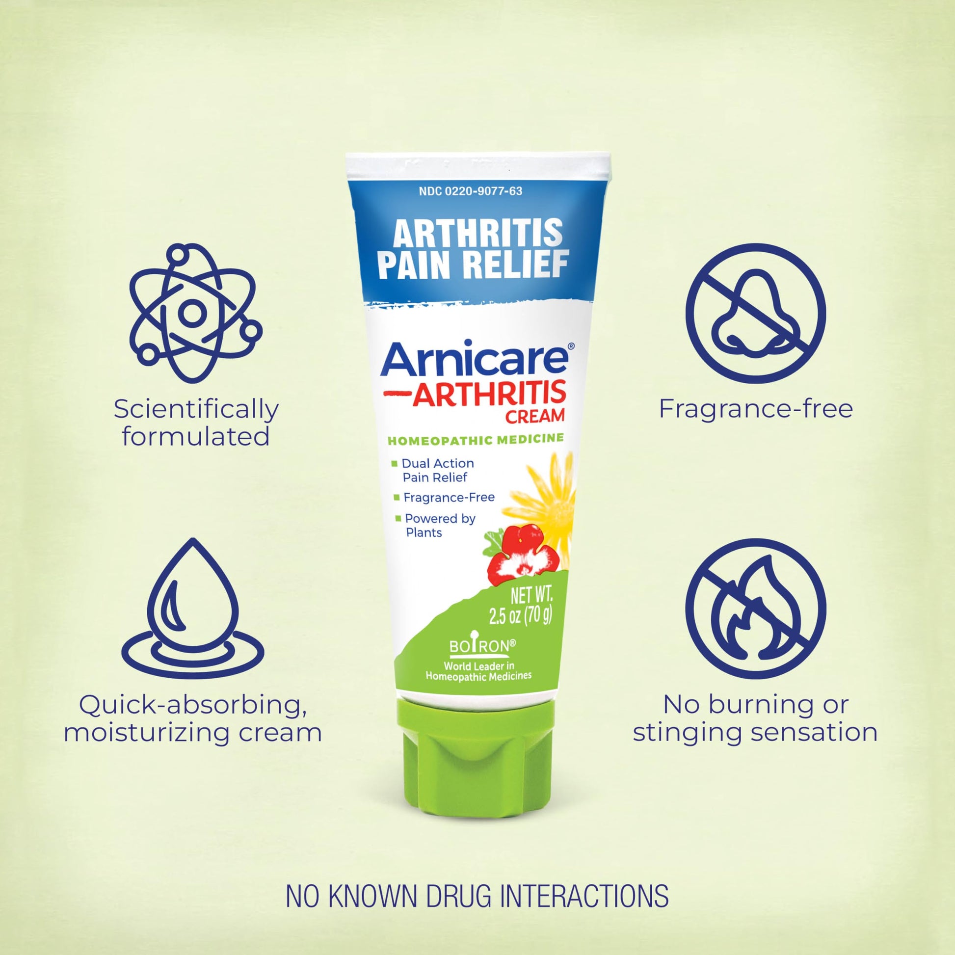 Boiron Arnicare Arthritis Cream for Pain Relief of Knees, Hands, Wrists, Elbows, Joints & Muscles – Quickly Absorbed & Fragrance-Free – 5 oz (2 Pack of 2.5 oz) BoironAu supplements