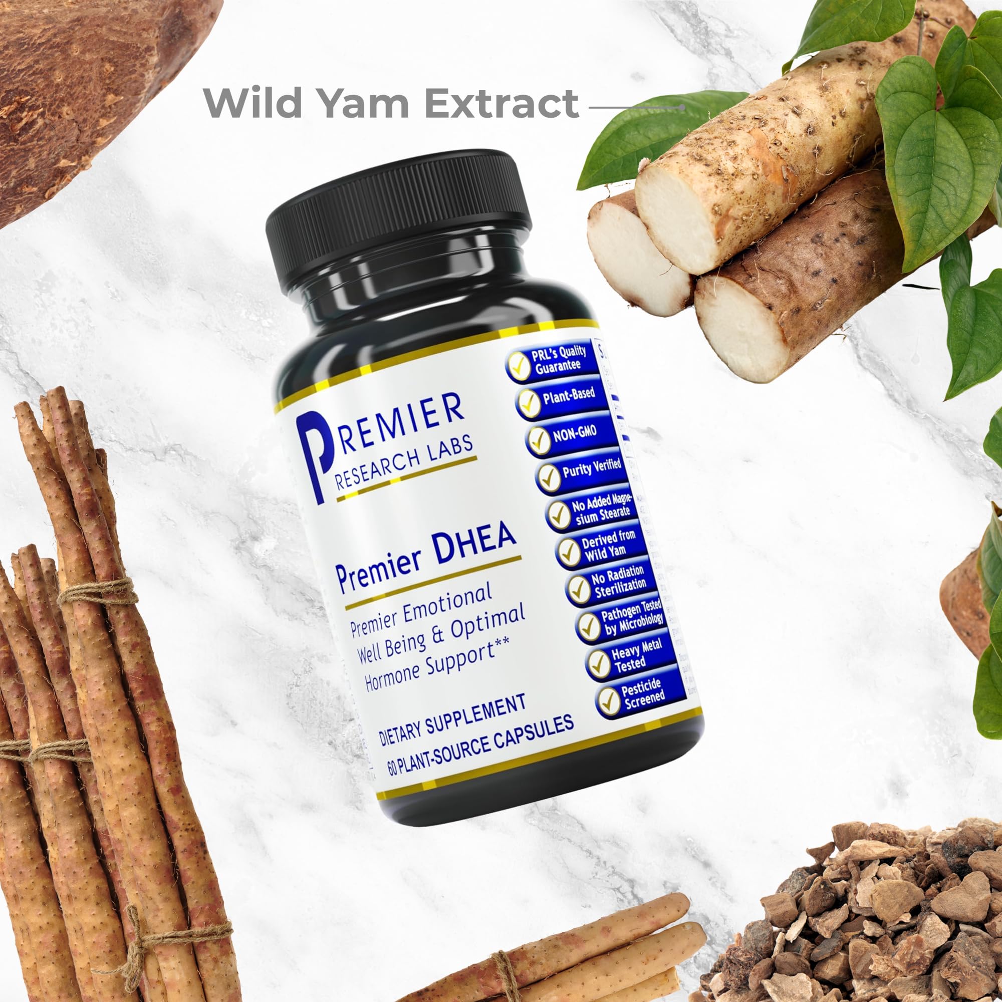 Premier Research Labs Premier DHEA - DHEA Supplement for Women & Men, Pure DHEA 25mg, Hormone Support for Healthy Aging, Wild Yam DHEA, Vegan Friendly - 60 Vegetarian Capsules Premier Research LabsAu supplements