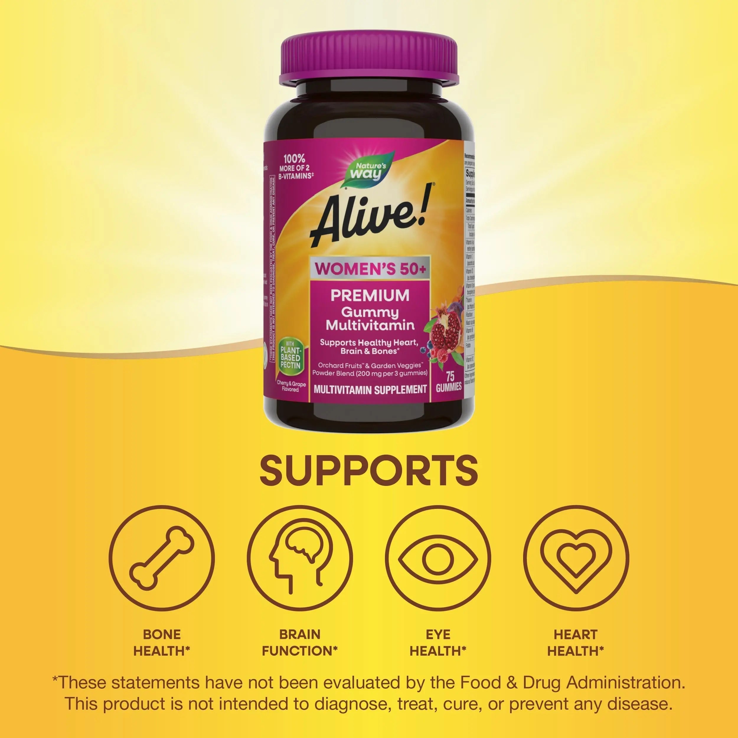 Nature’s Way Alive! Women’s 50+ Premium Gummy Multivitamin, Supports Healthy Heart, Brain & Bones*, B-Vitamins Nature's WayAu supplements