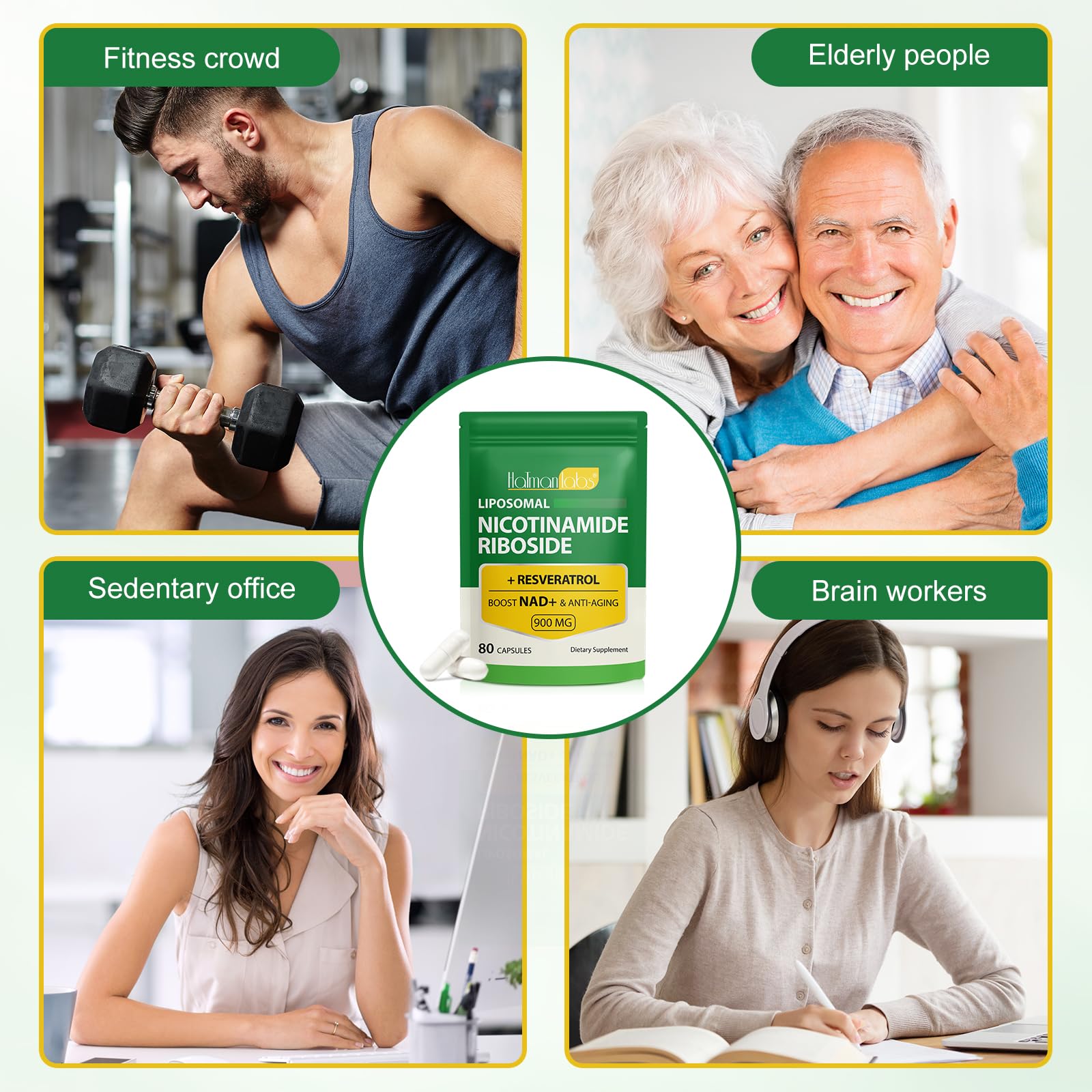 NAD Supplement - Liposomal Nicotinamide Riboside 900mg, Resveratrol, Quercetin - High Purity NAD Supplement for Energy, Support Cellular Health, Stamina & Healthy Aging - Ultra Strength 80 Capsules MXCZBSMAu supplements