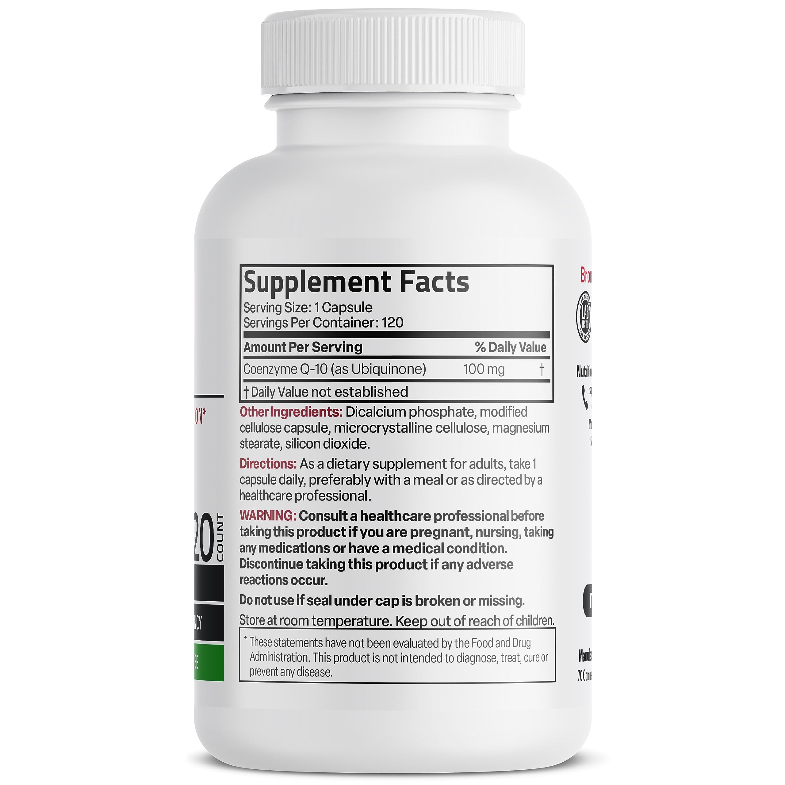 Bronson CoQ10 100 MG High Potency Cellular Energy Production, 120 Vegetarian Capsules BronsonUS supplements
