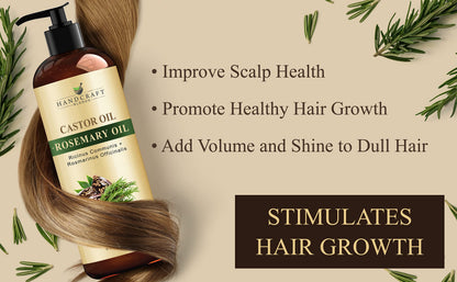 Handcraft Blends Castor Oil with Rosemary Oil for Hair Growth, Eyelashes, Eyebrows Handcraft BlendsUS supplements