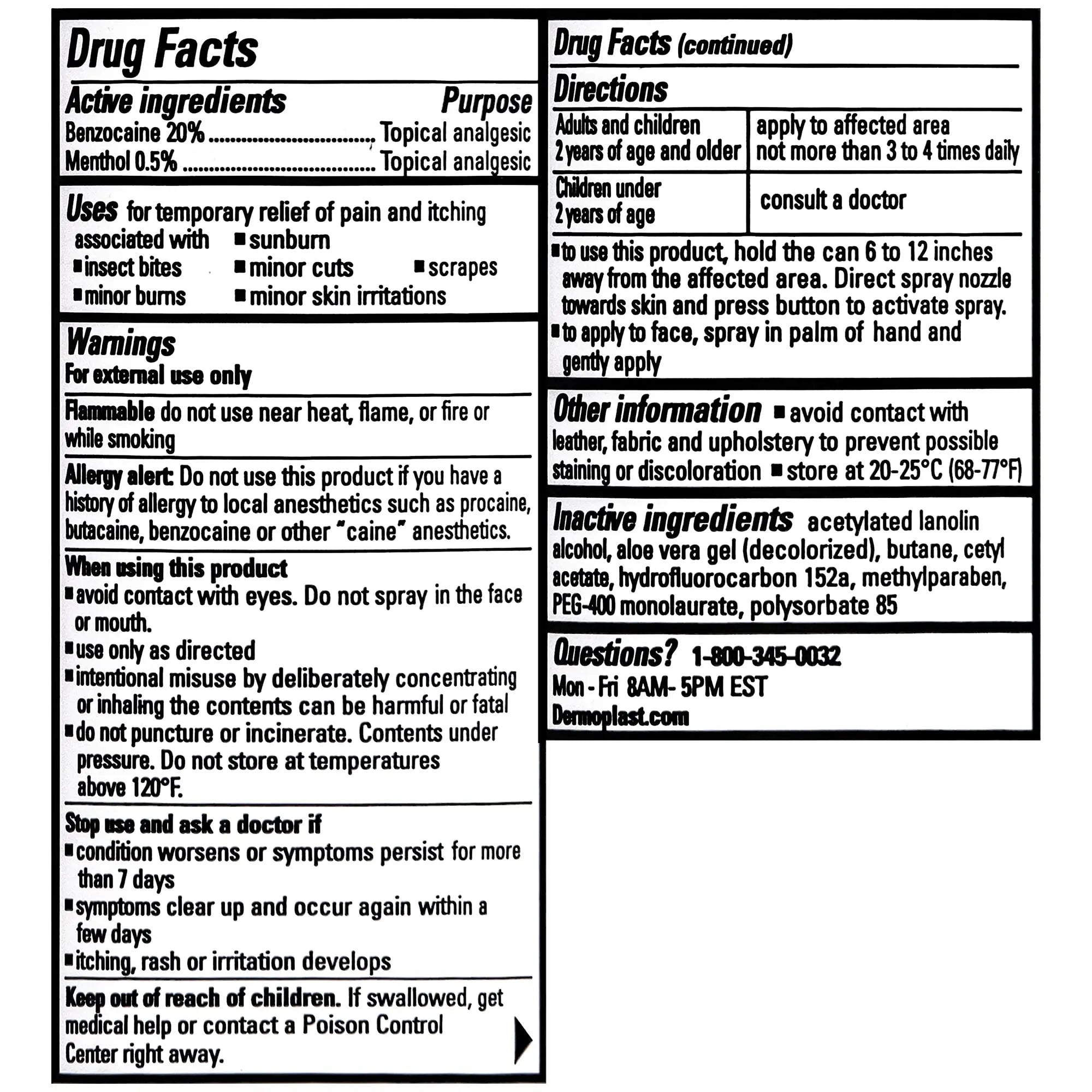 Dermoplast Pain, Burn & Itch Relief Spray for Minor Cuts, Burns and Bug Bites, 2.75 Oz (Packaging May Vary) DermoplastAu supplements