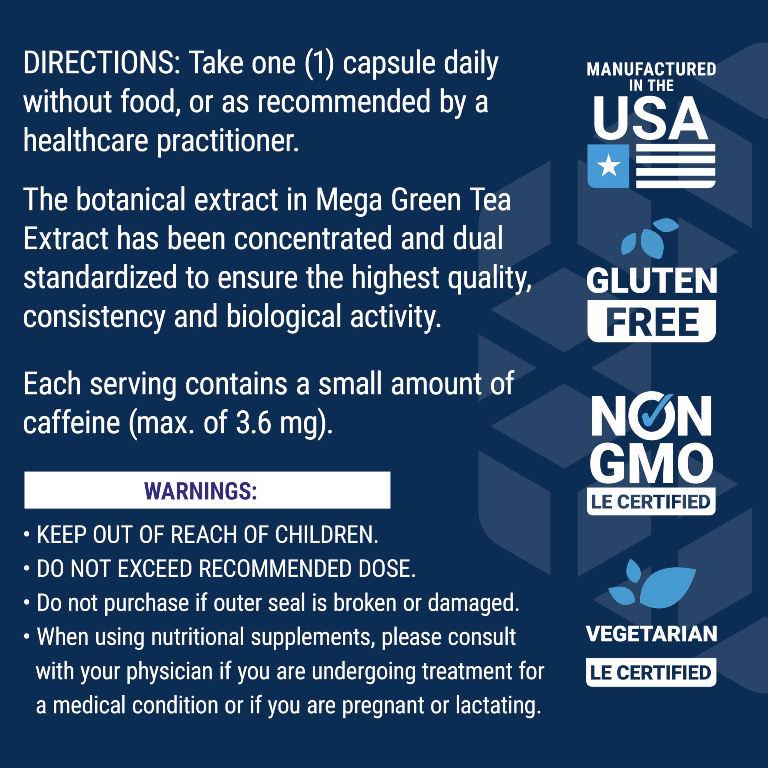 Life Extension Decaffeinated Mega Green Tea Extract – Polyphenol-Rich, Cell Health Life ExtensionAu supplements