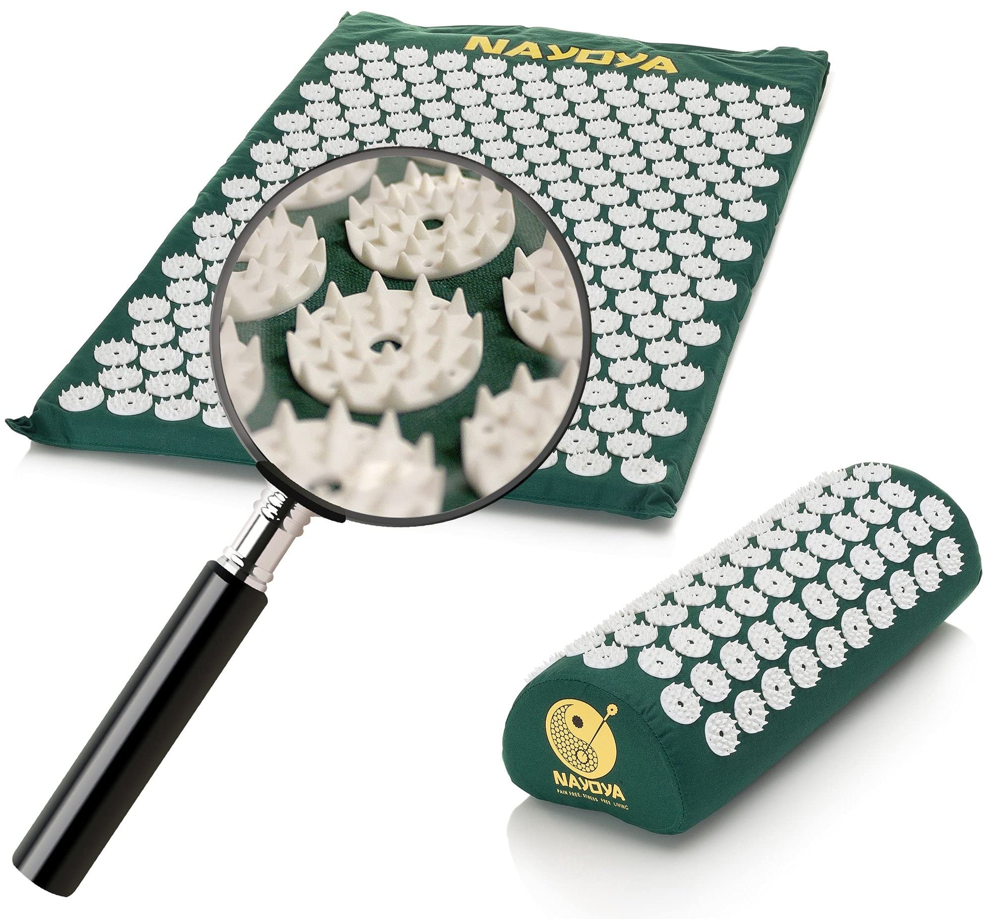 NAYOYA Neck and Back Pain Relief - Acupressure Mat and Neck Pillow Set - Relieves Stress and Sciatic Pain NAYOYAAu supplements