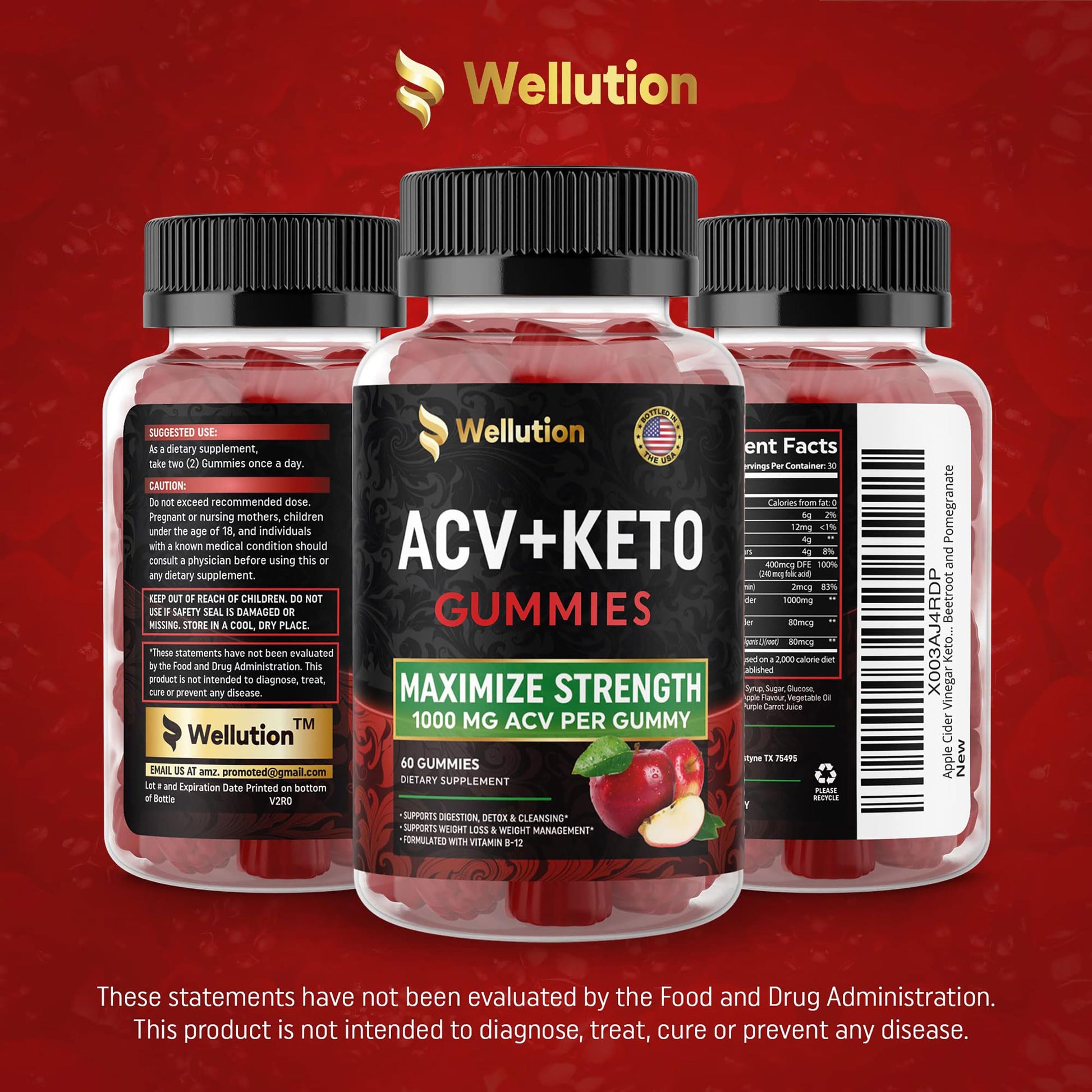 WELLUTION (2 Pack Gummies Apple Cider Vinegar - Formulated to Support Healthy Weight WELLUTIONUS supplements