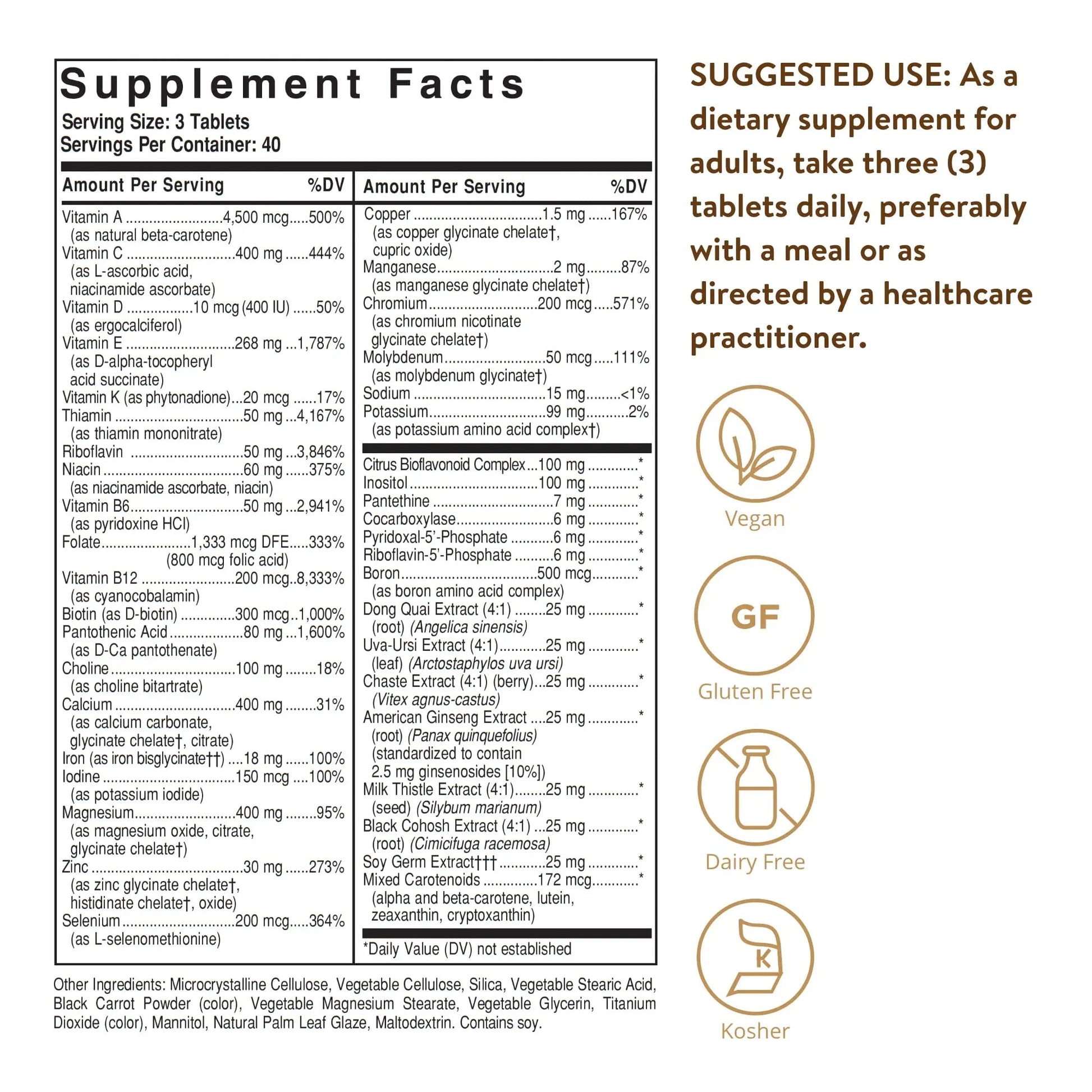 Solgar Female Multiple, 120 Tablets - Multivitamin, Mineral & Herbal Formula for Women - Advanced Phytonutrient SolgarAu supplements