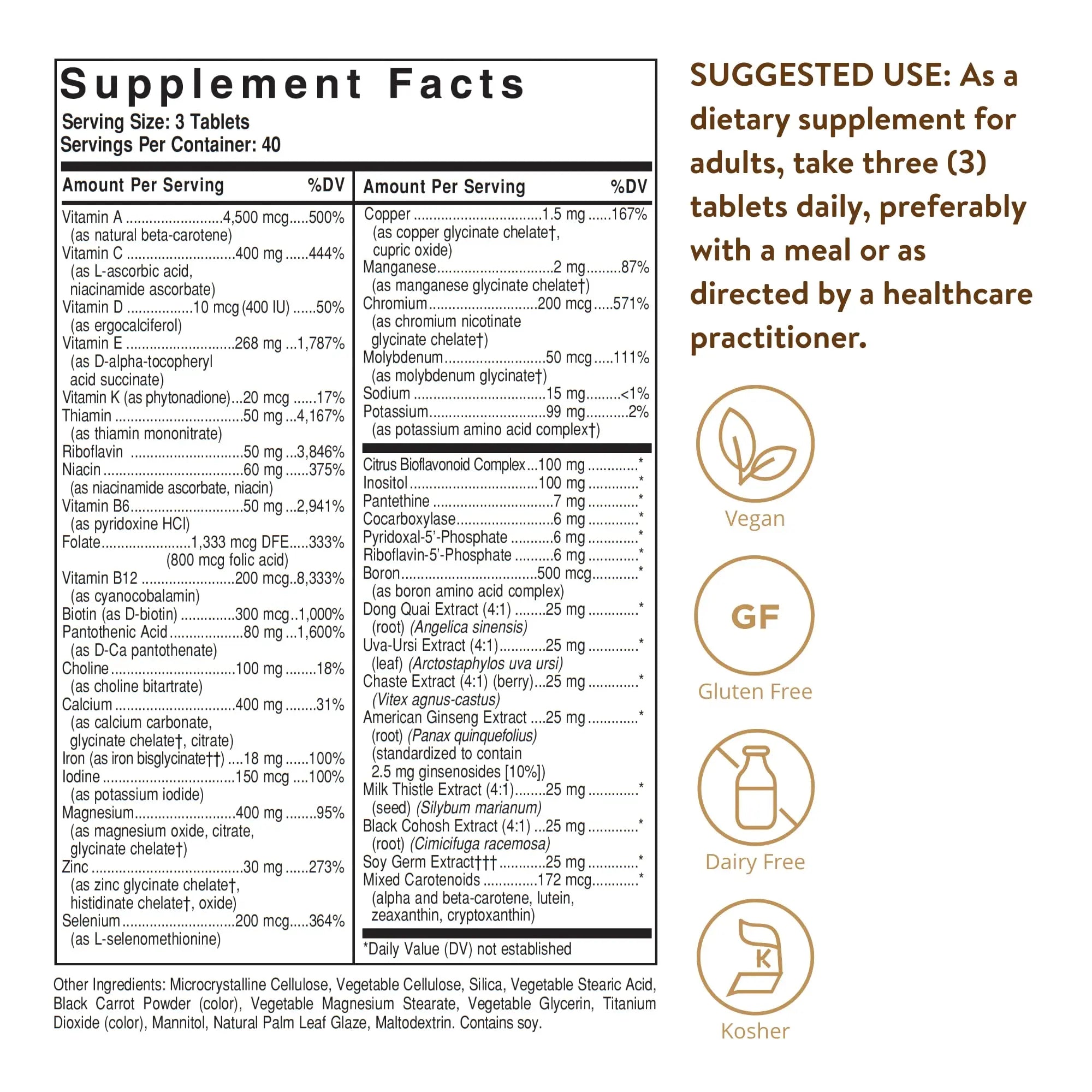 Solgar Female Multiple, 120 Tablets - Multivitamin, Mineral & Herbal Formula for Women - Advanced Phytonutrient SolgarAu supplements