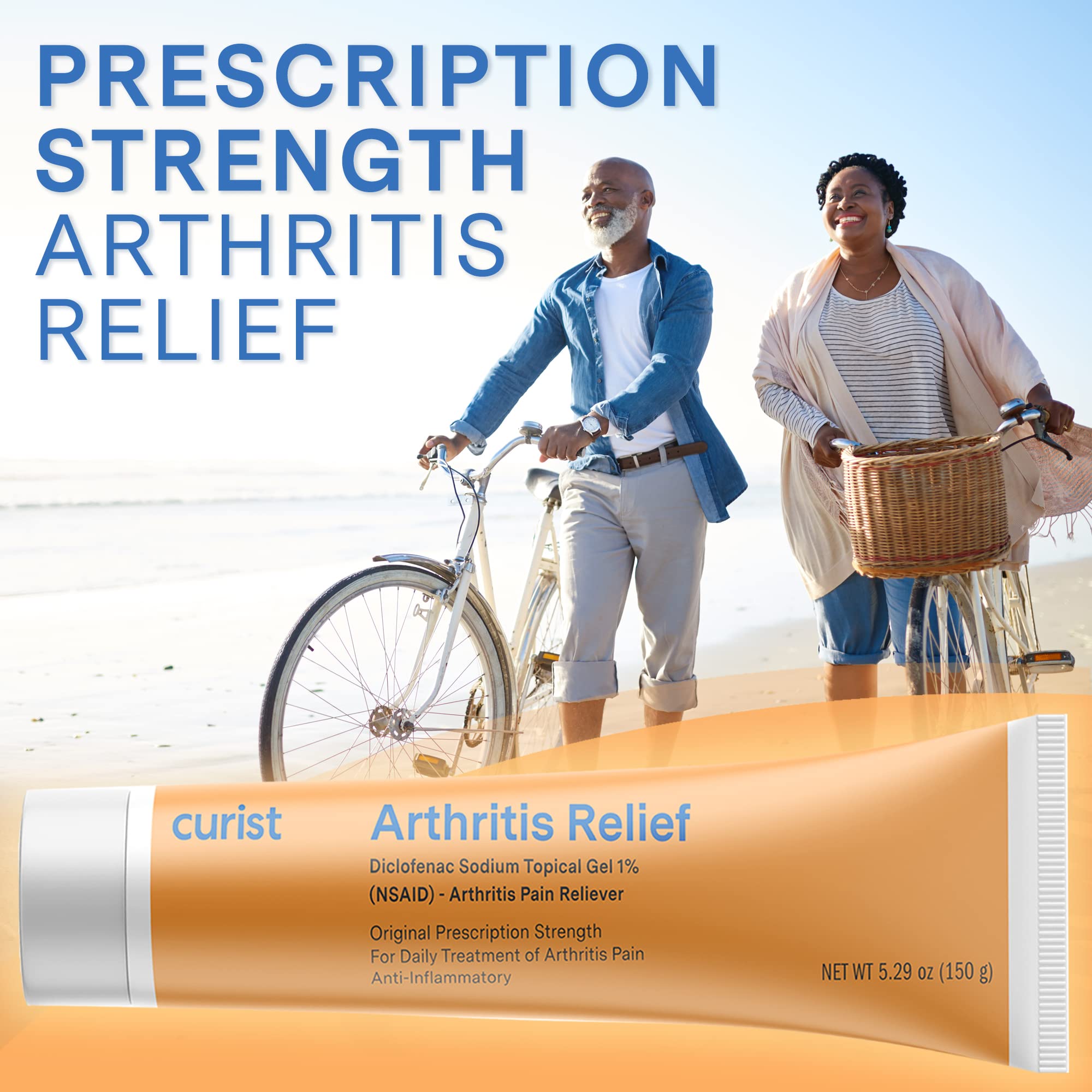 Curist Diclofenac Sodium Topical Gel 1 Percent 150g - Joint Pain Relief for Hand Pain, Foot, Knee Pain, Elbow, or Ankle Discomfort - 1% Gel - 2 Pack CuristAu supplements