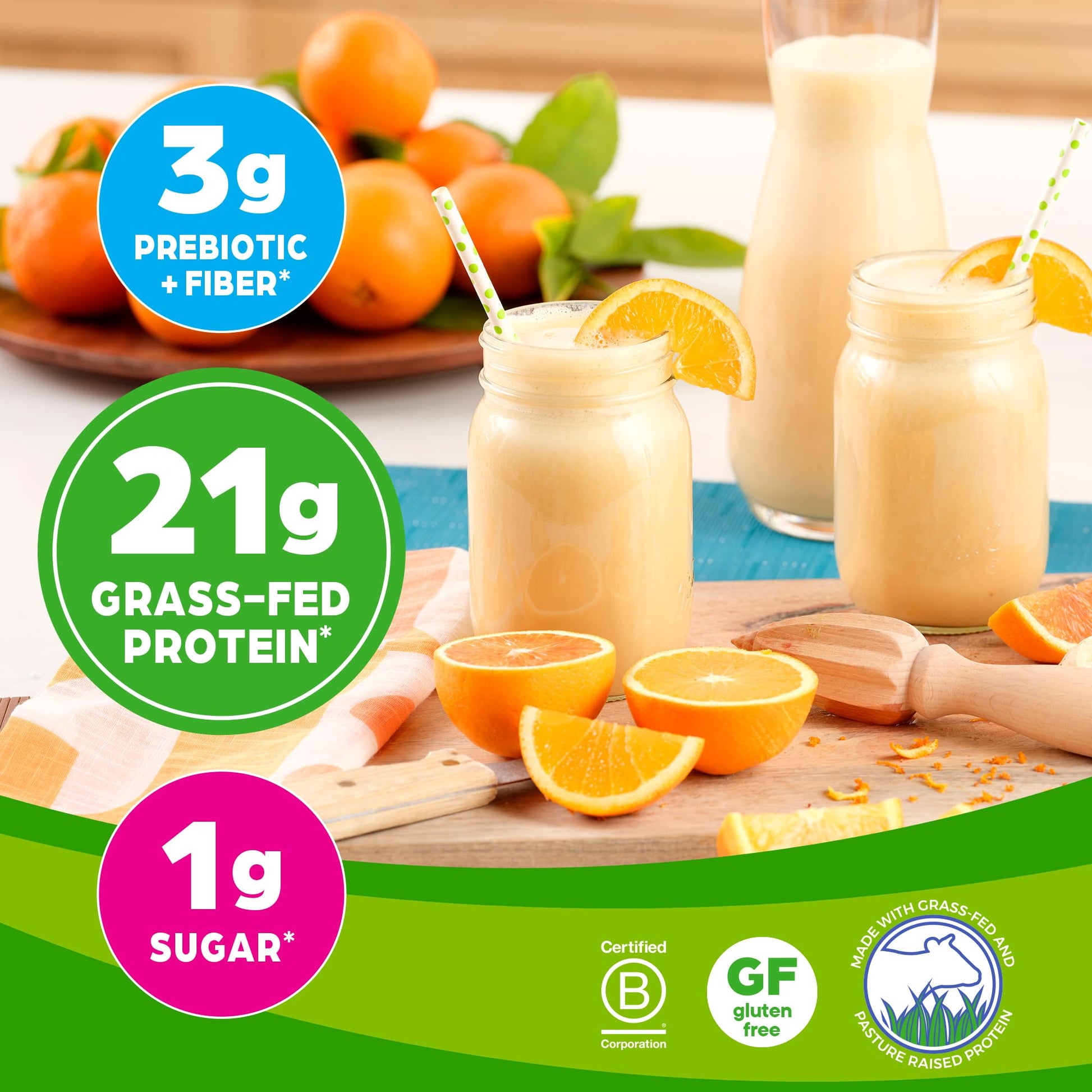 Orgain Whey Protein Powder, Vanilla Bean - 21g Grass Fed Dairy Protein, Gluten Free OrgainUS supplements