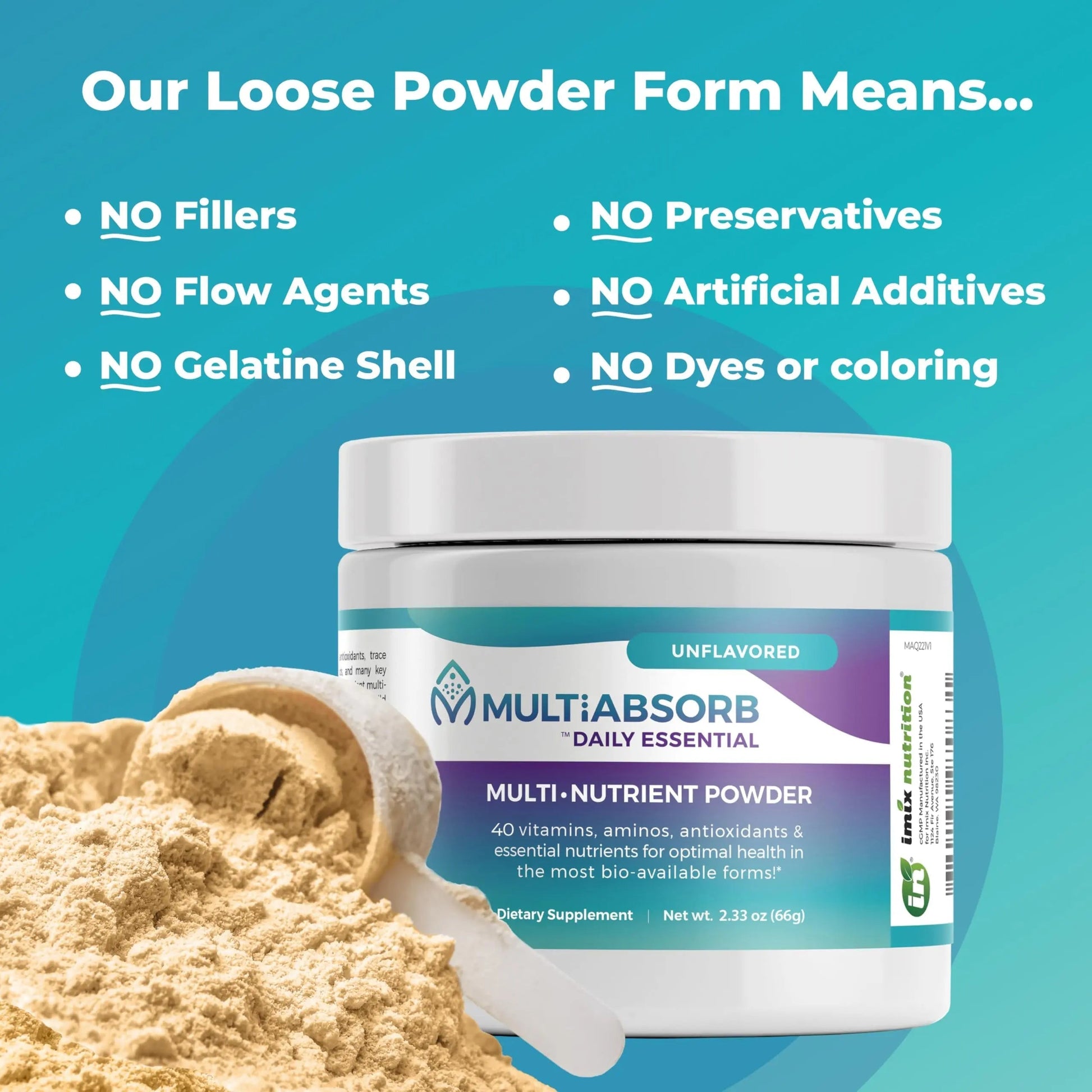 MultiAbsorb~Daily Essential, Multi-Nutrient Powder for Optimal Health, Vitamins, Minerals, Antioxidants, No Fillers or Preservatives Imix NutritionAu supplements